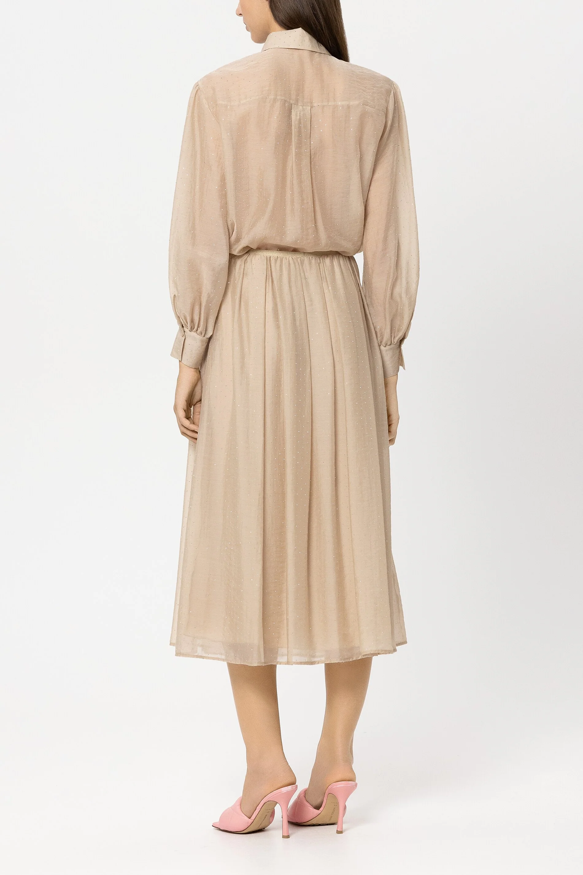 Hemdbluse mit Glitzersteinen - soft camel - Standard - Image 3