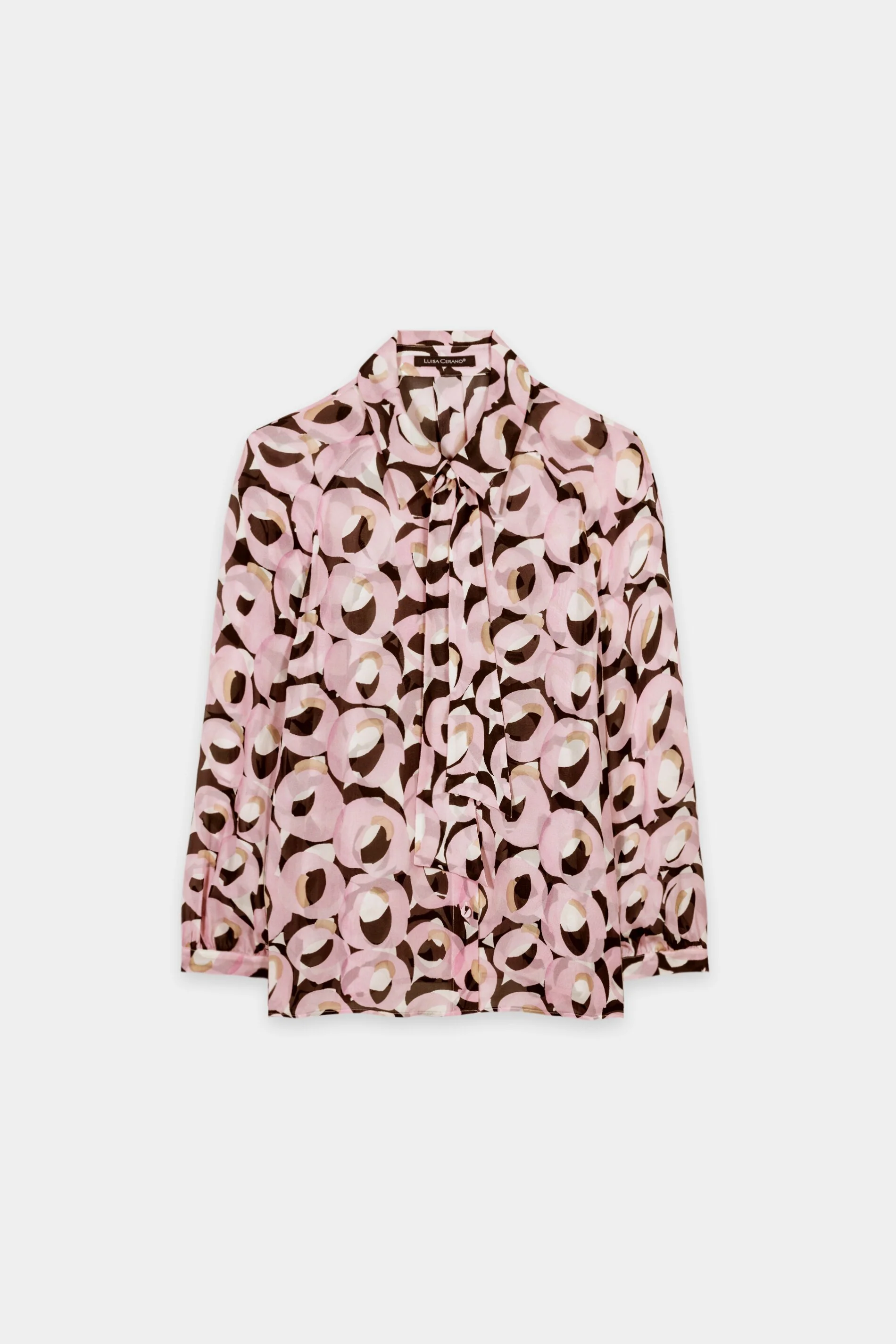 Hemdbluse mit Retro-Print - creamy blush / black - mit Schluppe - Image 5