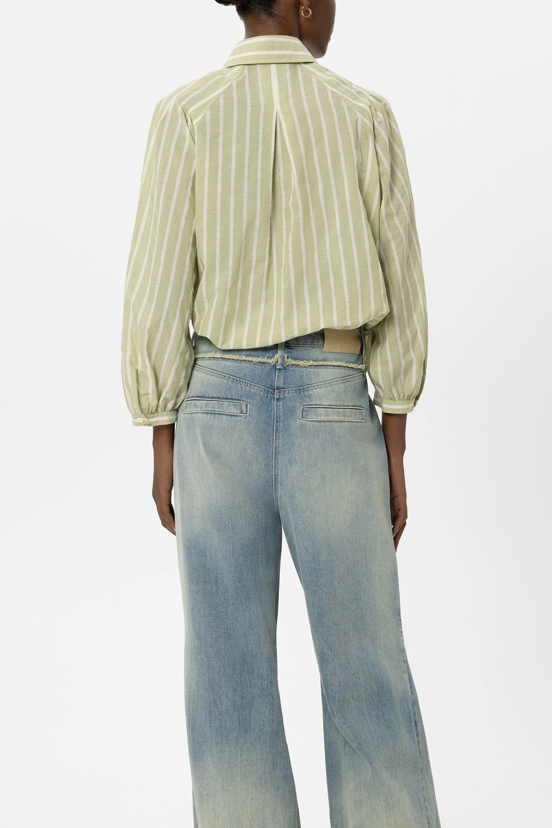 Hemdbluse mit Voile-Stripe - moss green / milk - Standard - Image 3