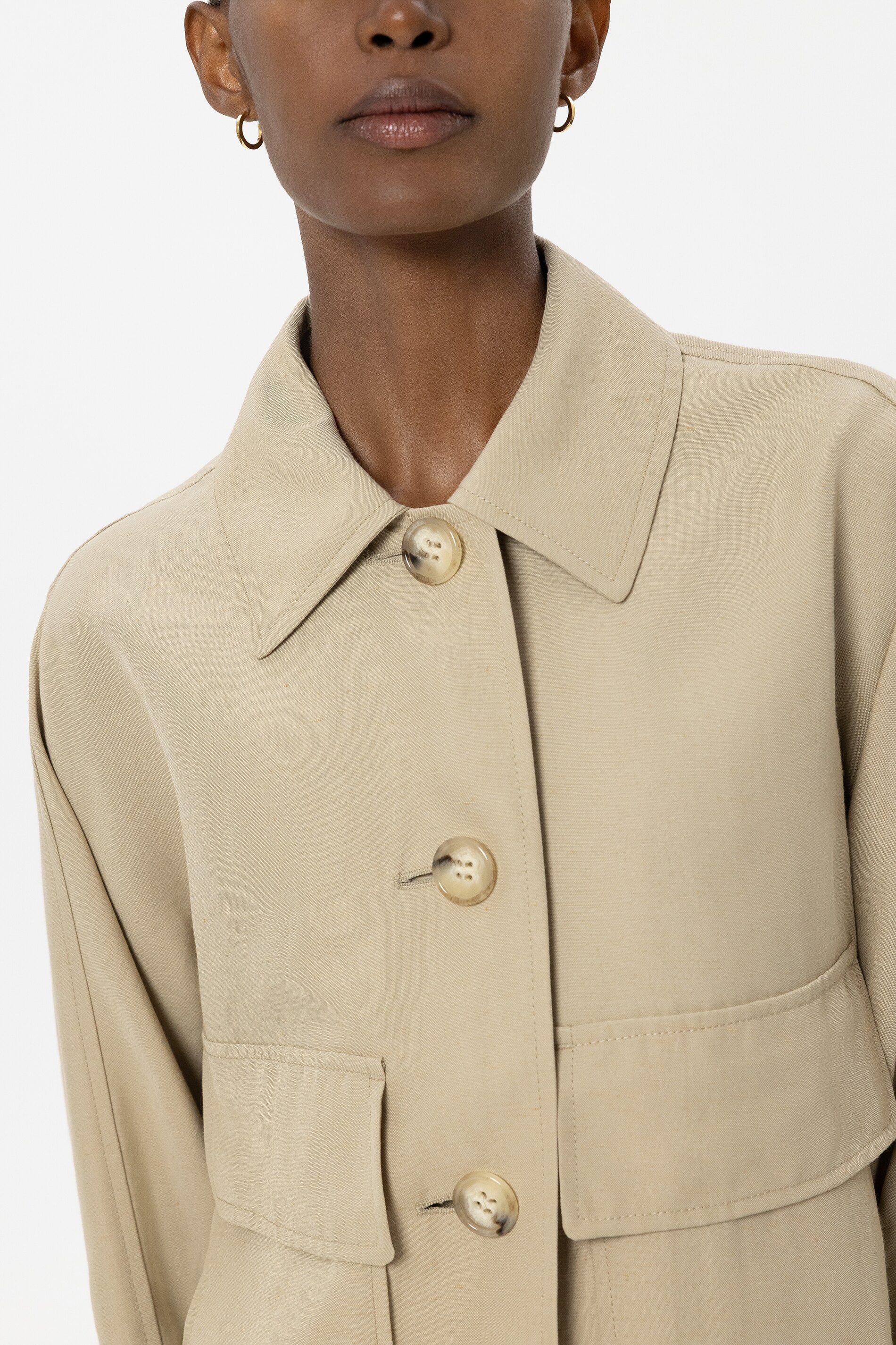 Hemdjacke aus Leinen-Mix - sand - Standard - Image 4