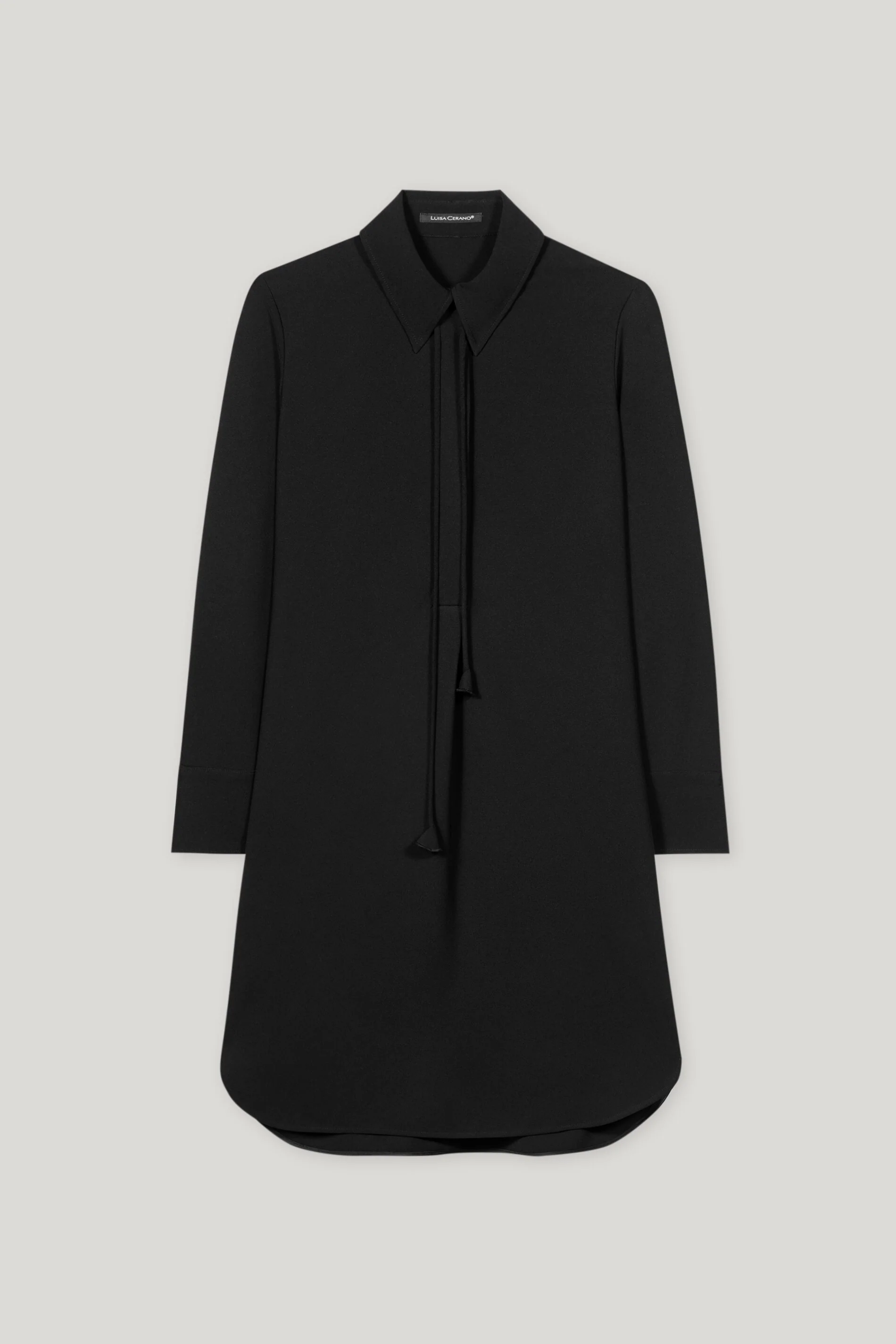 Hemdkleid mit Bindeband-Detail - deep black - Standard - Image 5