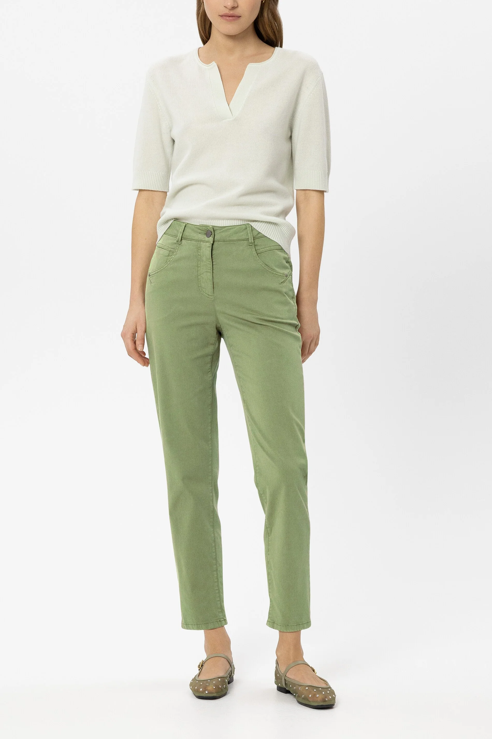 High-Stretch-Tapered-Denim - moss green - Standard