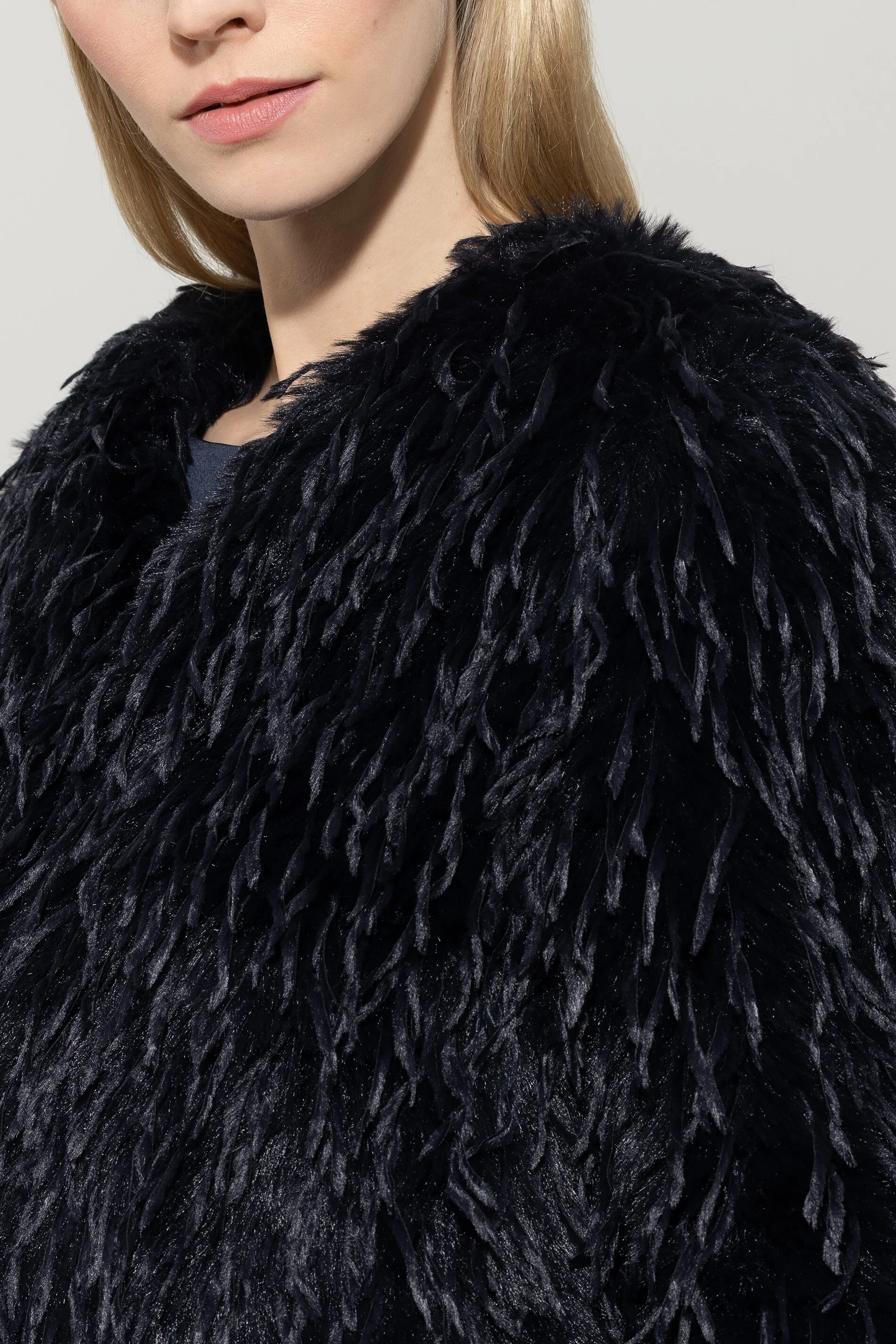 Jacke in Fell-Optik - dark blue - Standard - Image 4