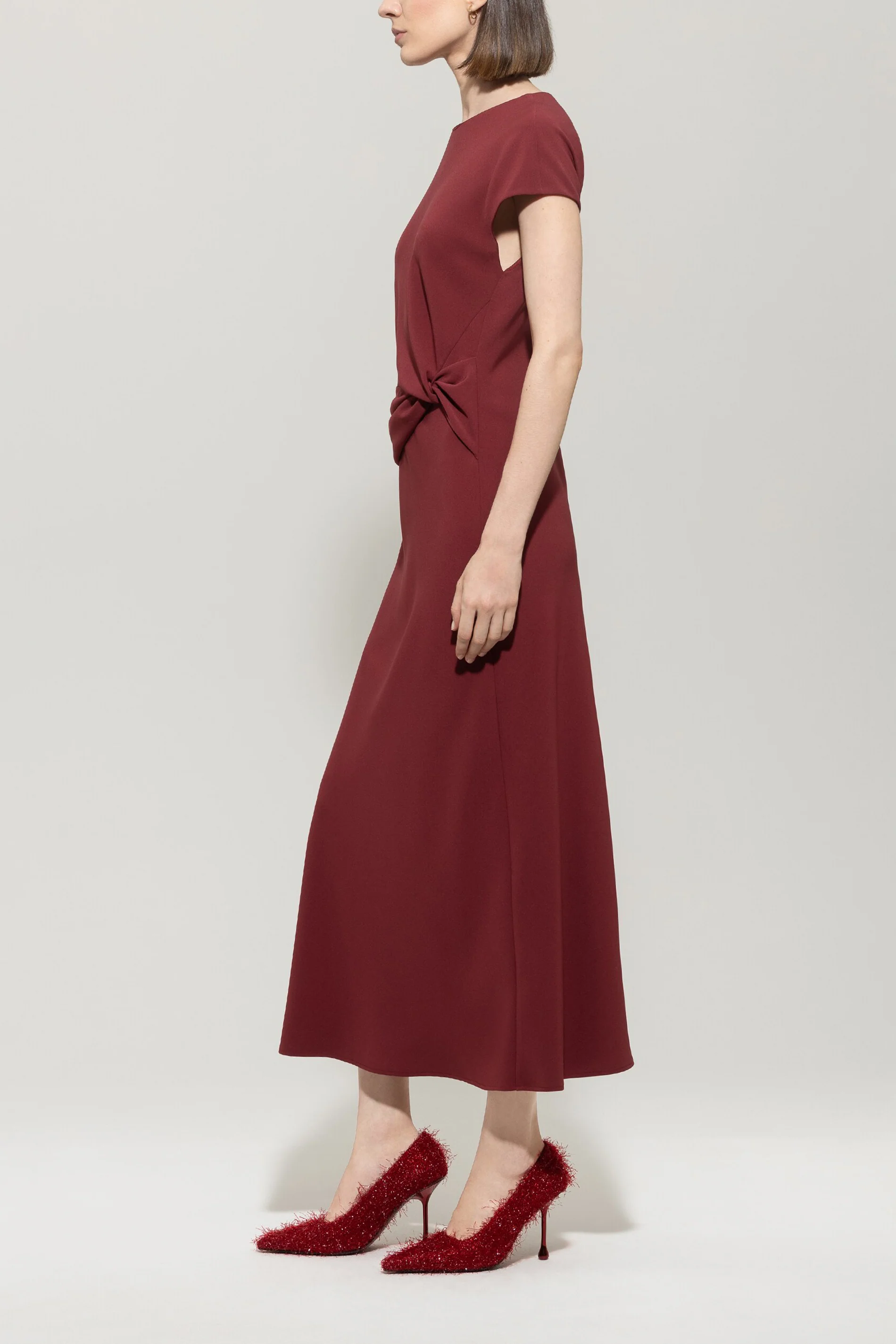 Kleid mit Drapédetail - berry red - Standard - Image 2