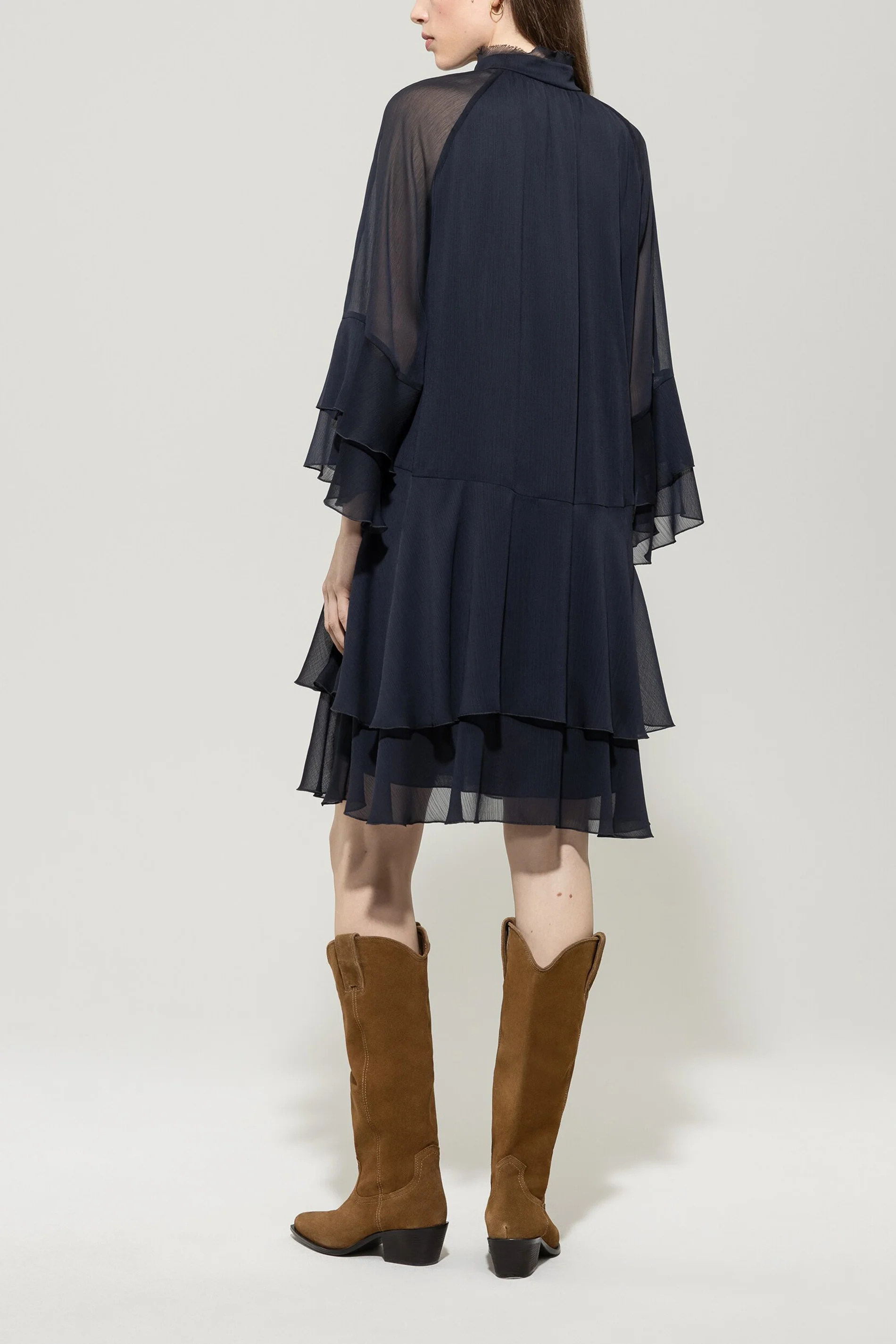 Kleid mit Rüschendetails - dark blue - Standard - Image 3