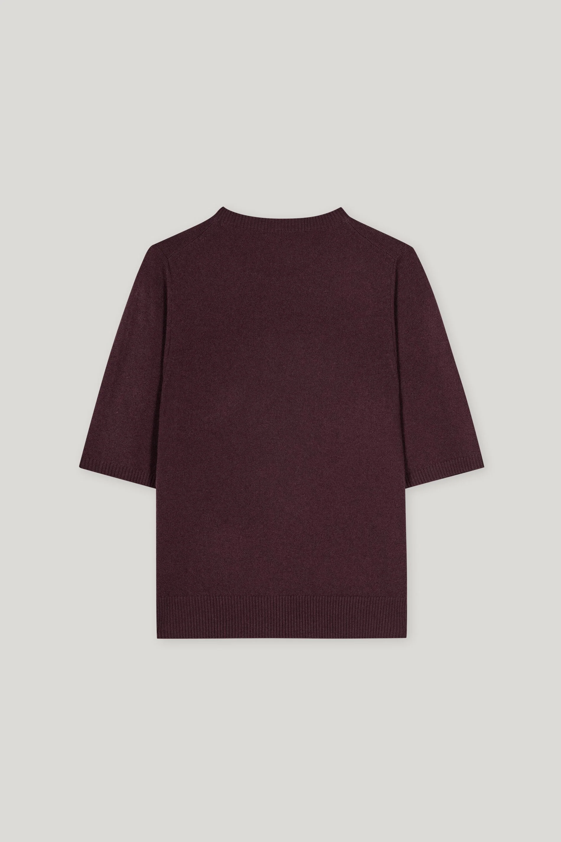 Kurzarm-Pulli aus Kaschmir-Mix - burgundy - Standard - Image 6