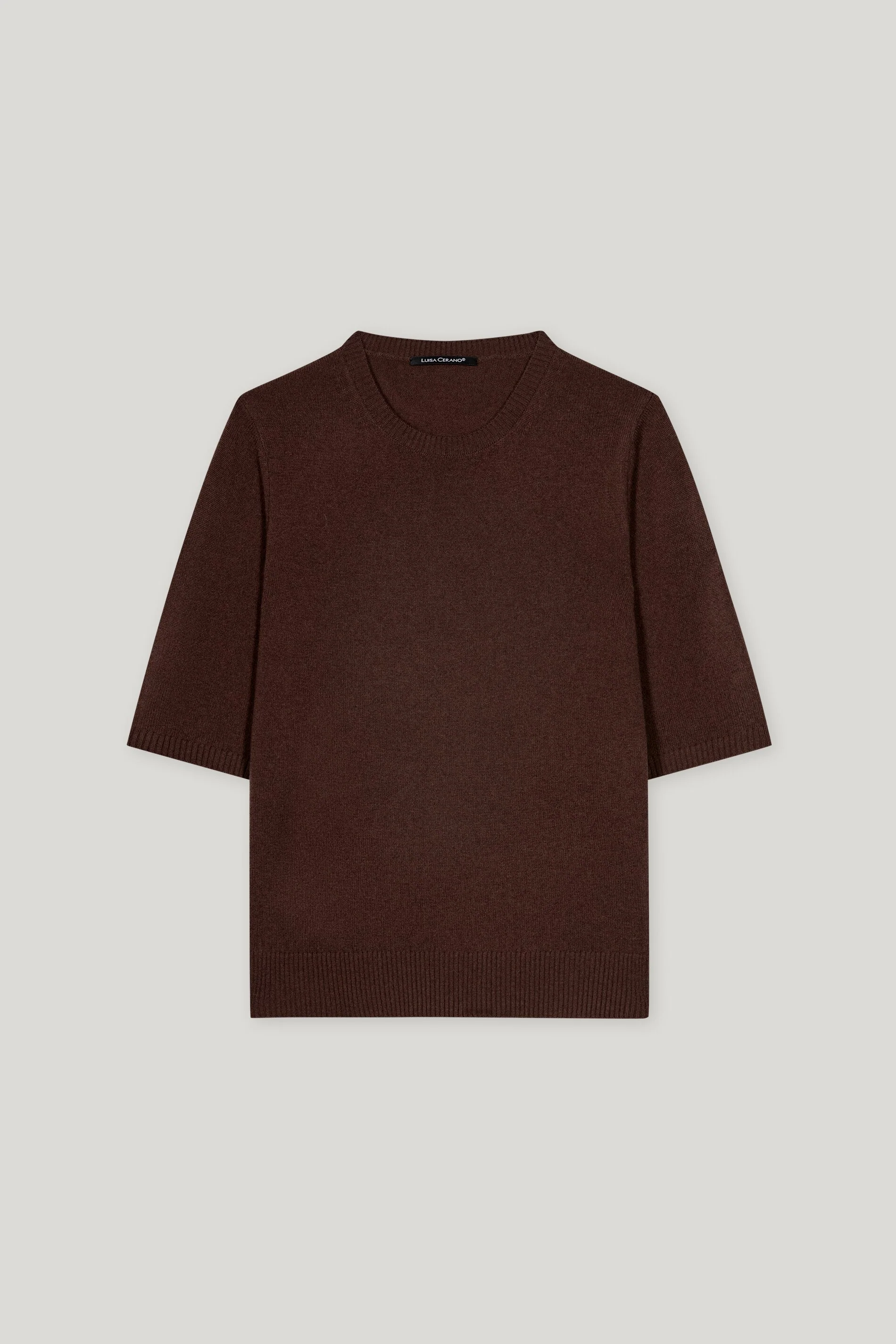 Kurzarm-Pulli aus Kaschmir-Mix - espresso - Standard - Image 5