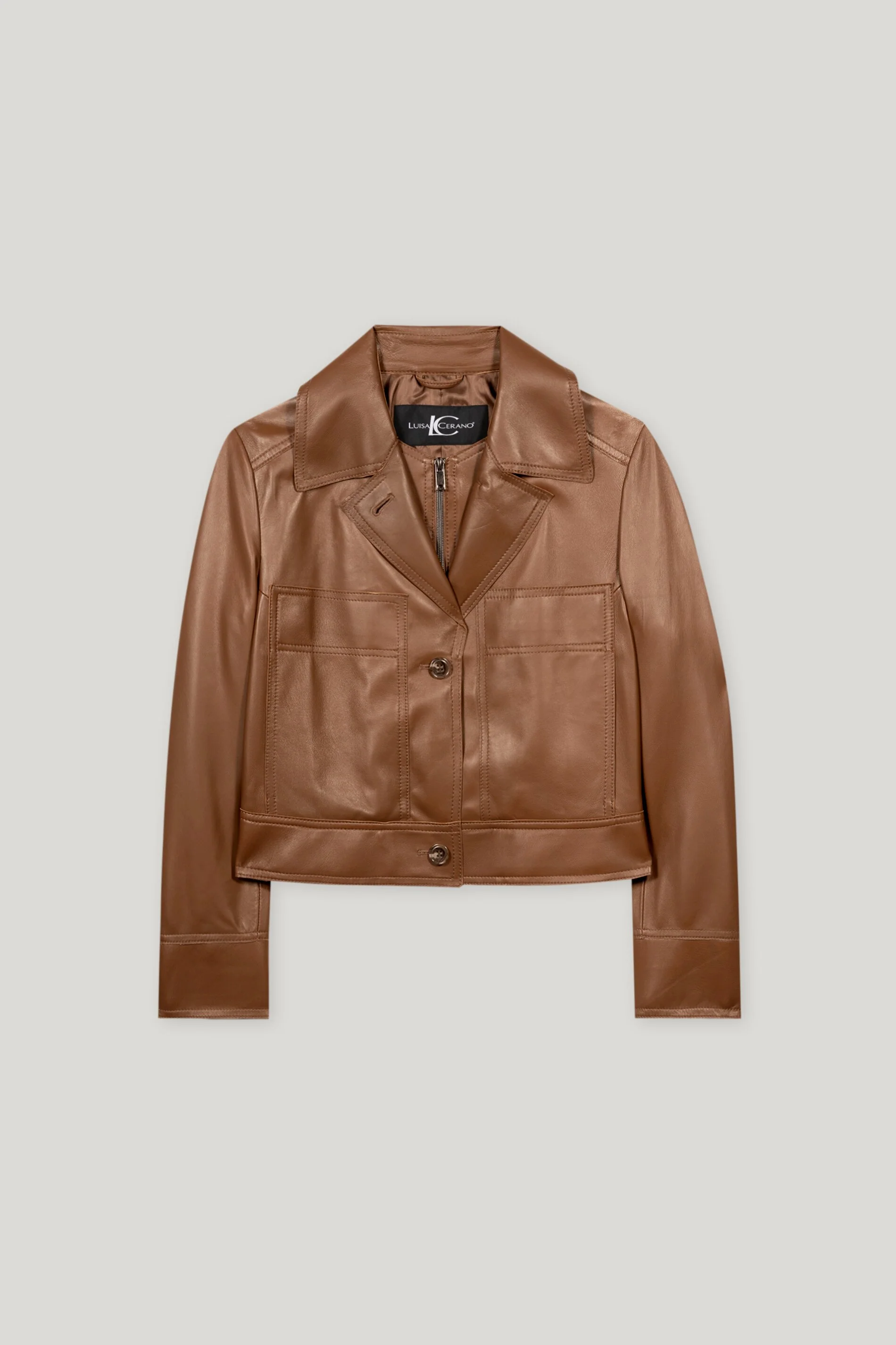 Lammnappa-Bikerjacke - walnut - Standard - Image 5