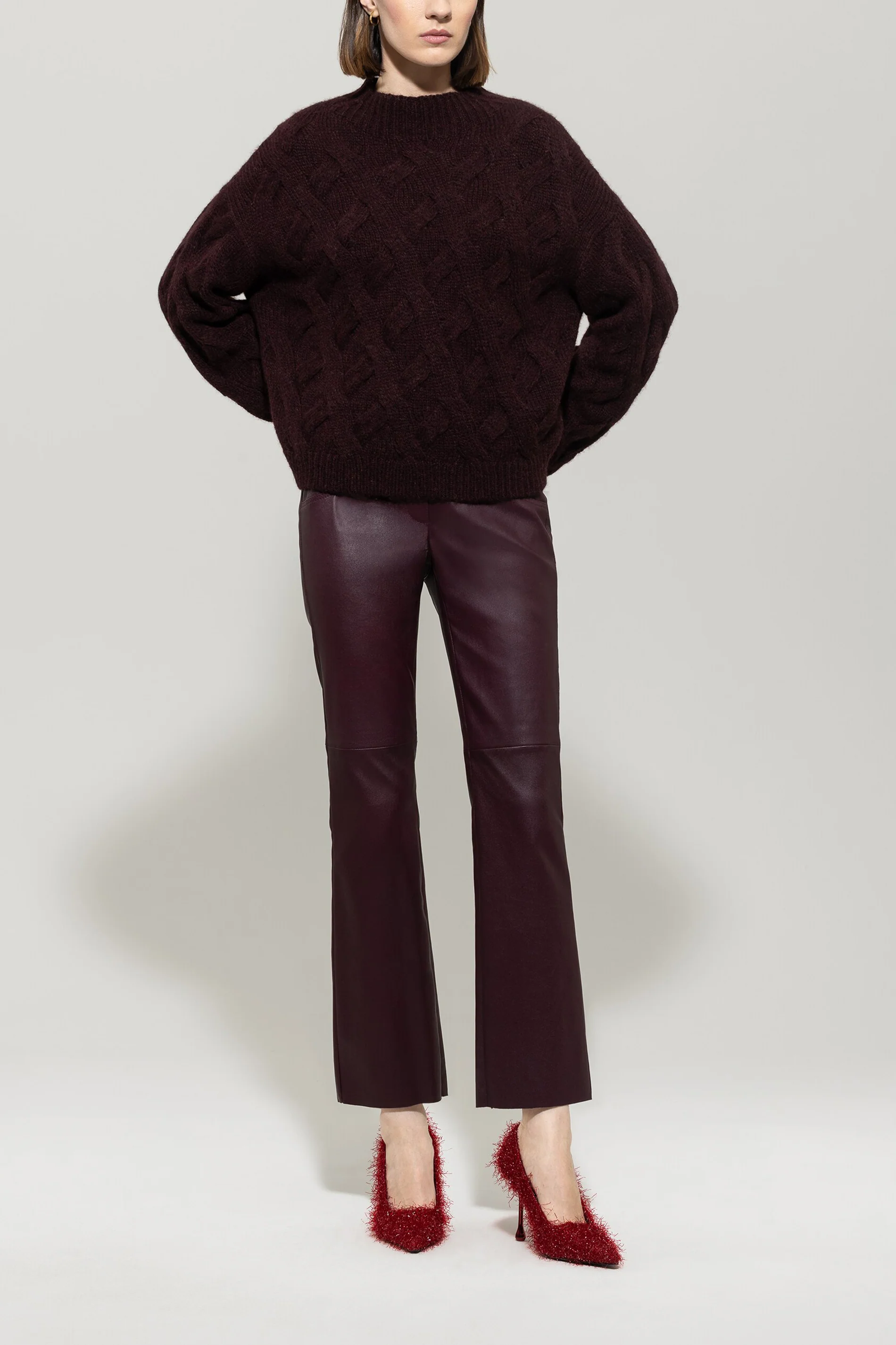 Lammnappa-Bootcut-Pants - burgundy - Standard