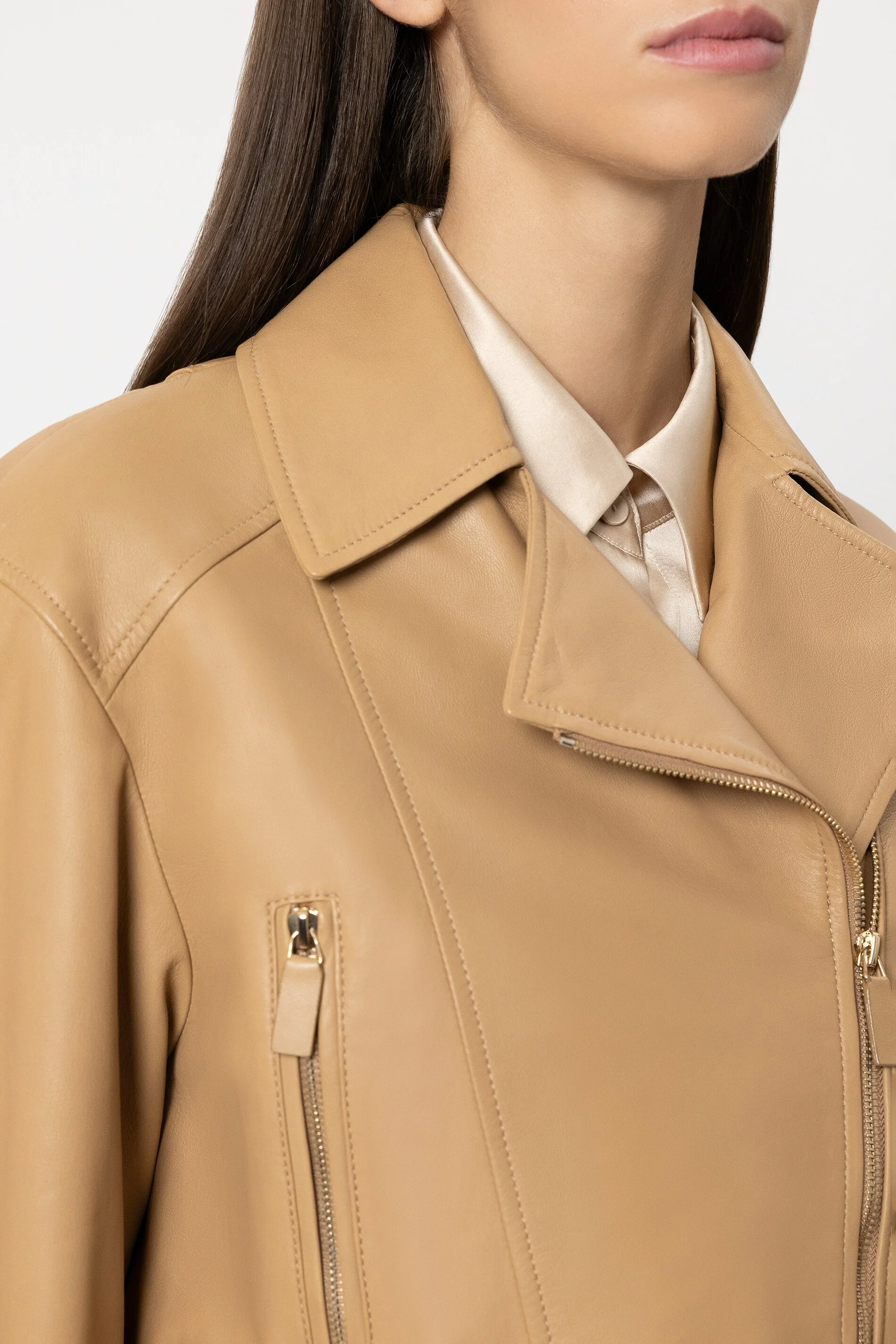 Lammnappa-Lederjacke - golden camel - Standard - Image 4