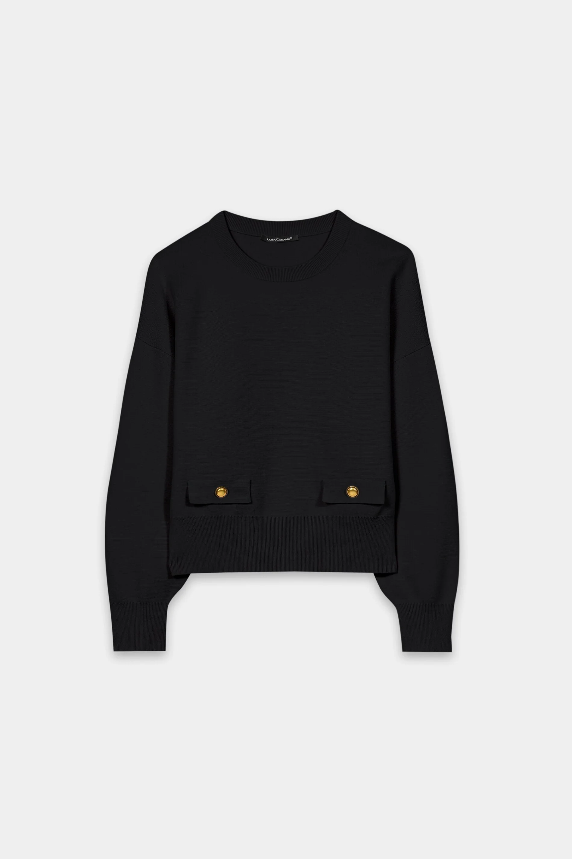 Langarm-Feinstrick-Pullover - pure black - Standard - Image 5