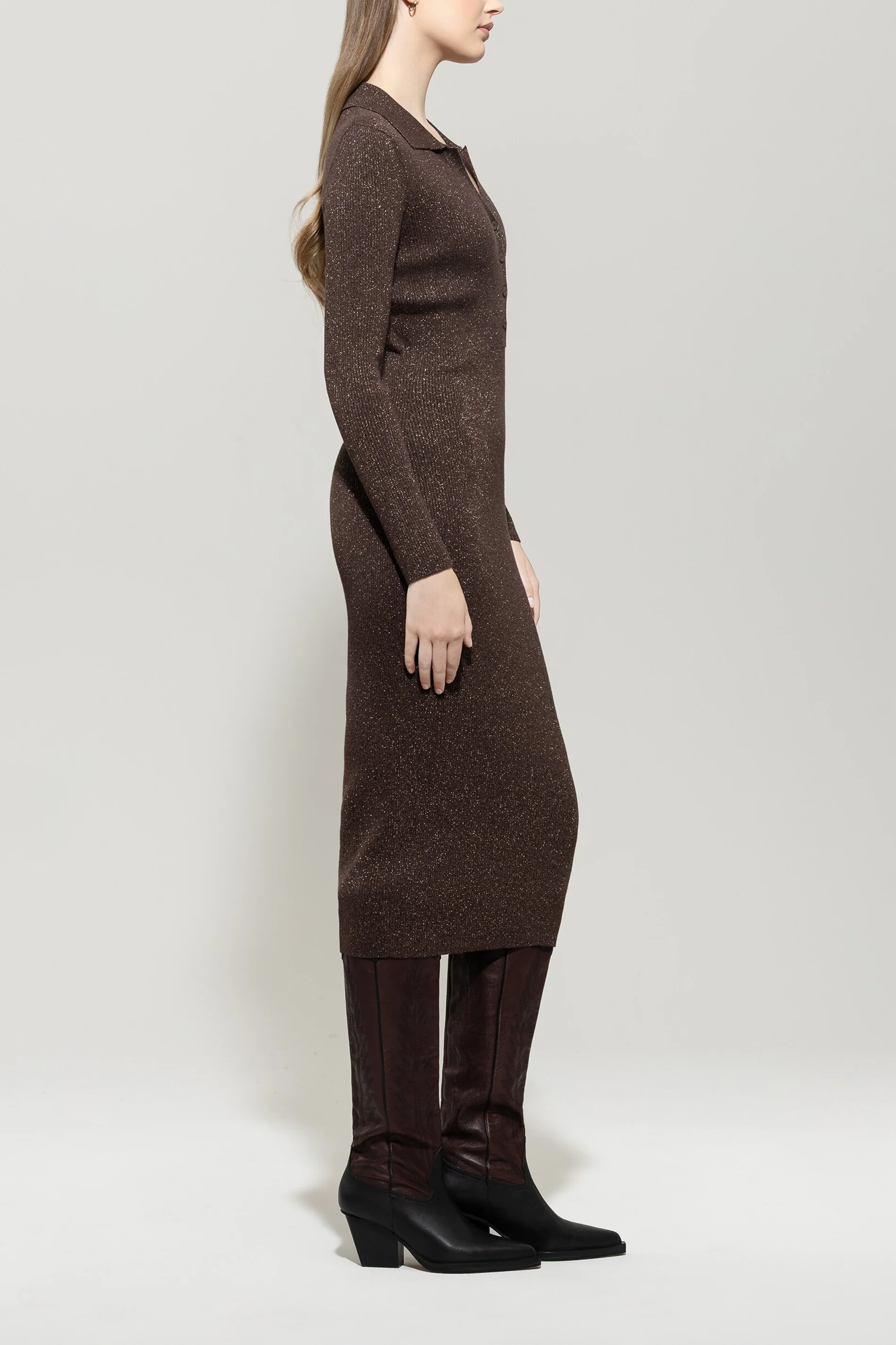 Langarm-Kleid aus Woll-Mix - espresso - Standard - Image 2