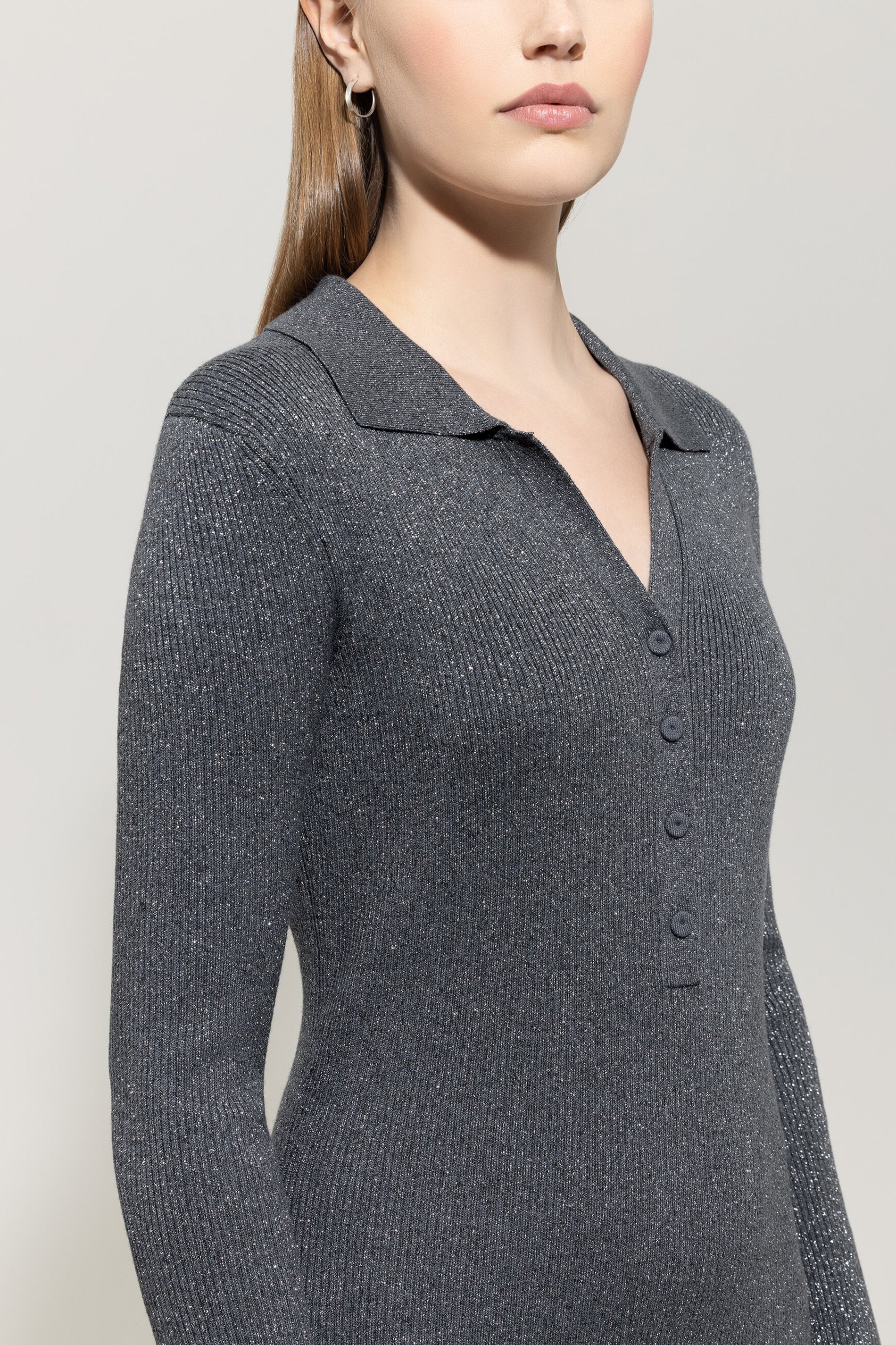 Langarm-Kleid aus Woll-Mix - urban grey - Standard - Image 4