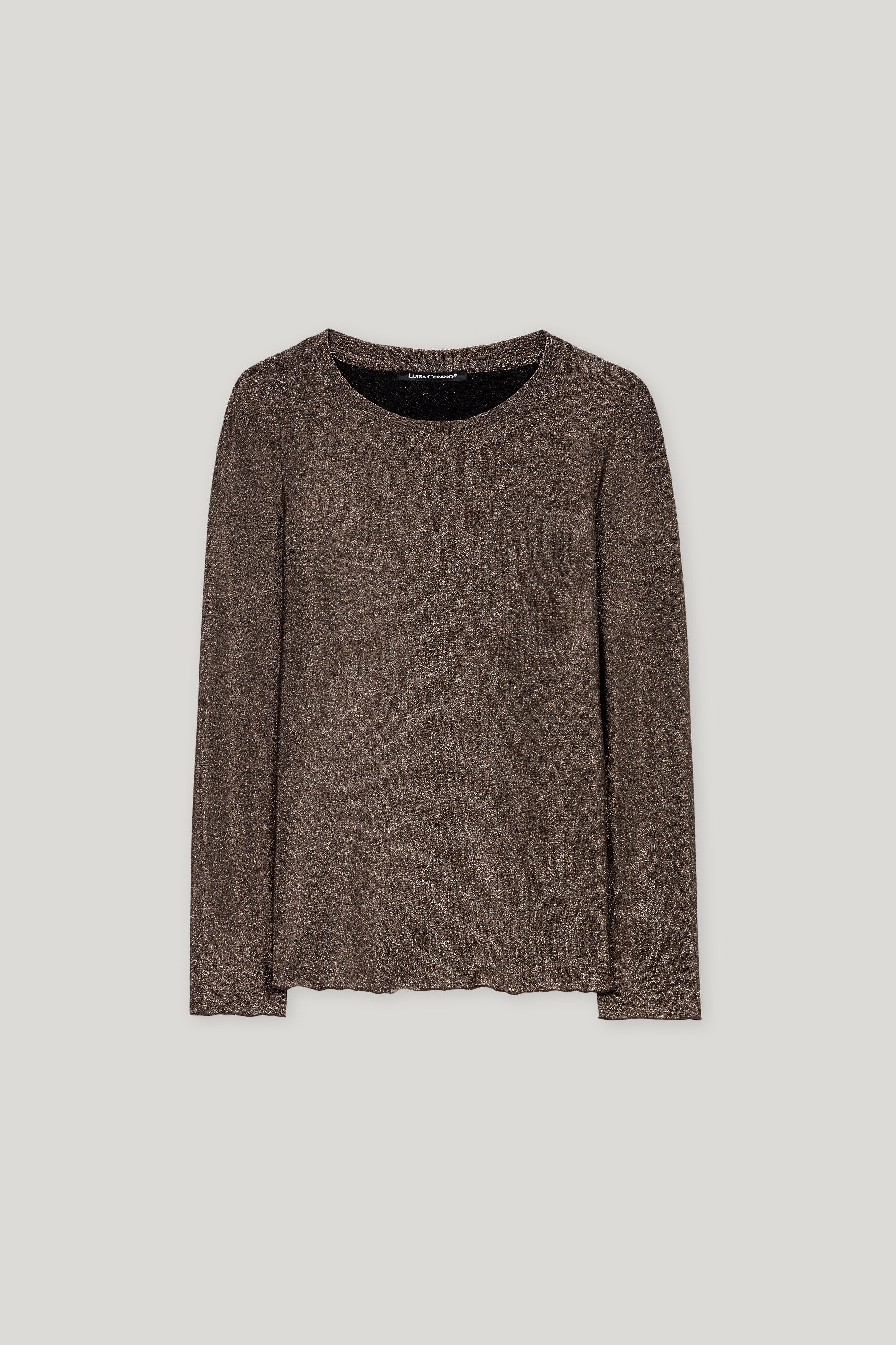 Langarm-Shirt mit Glanzeffekt - espresso - Standard - Image 5