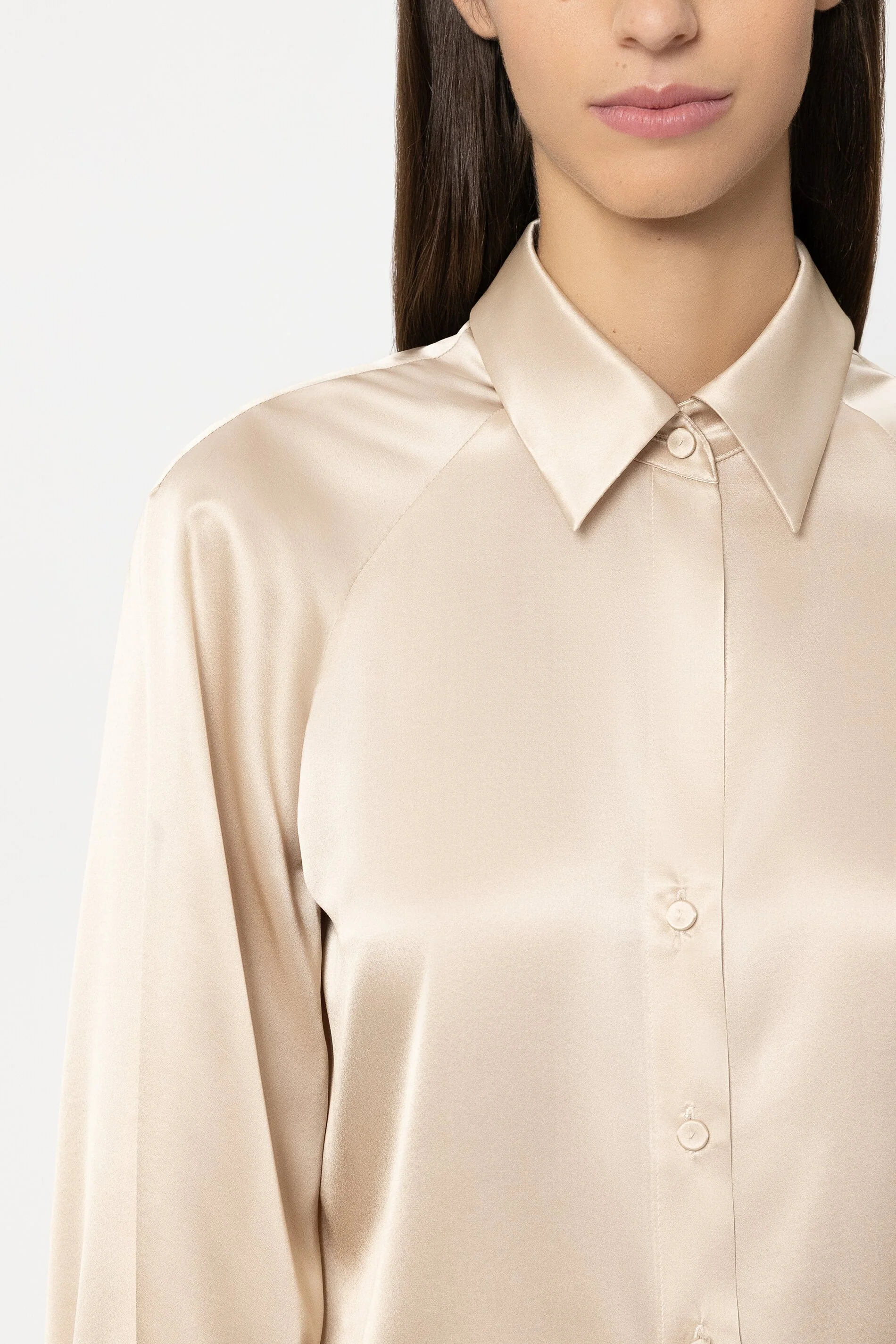 Langarmbluse aus Seide - soft camel - Standard - Image 4