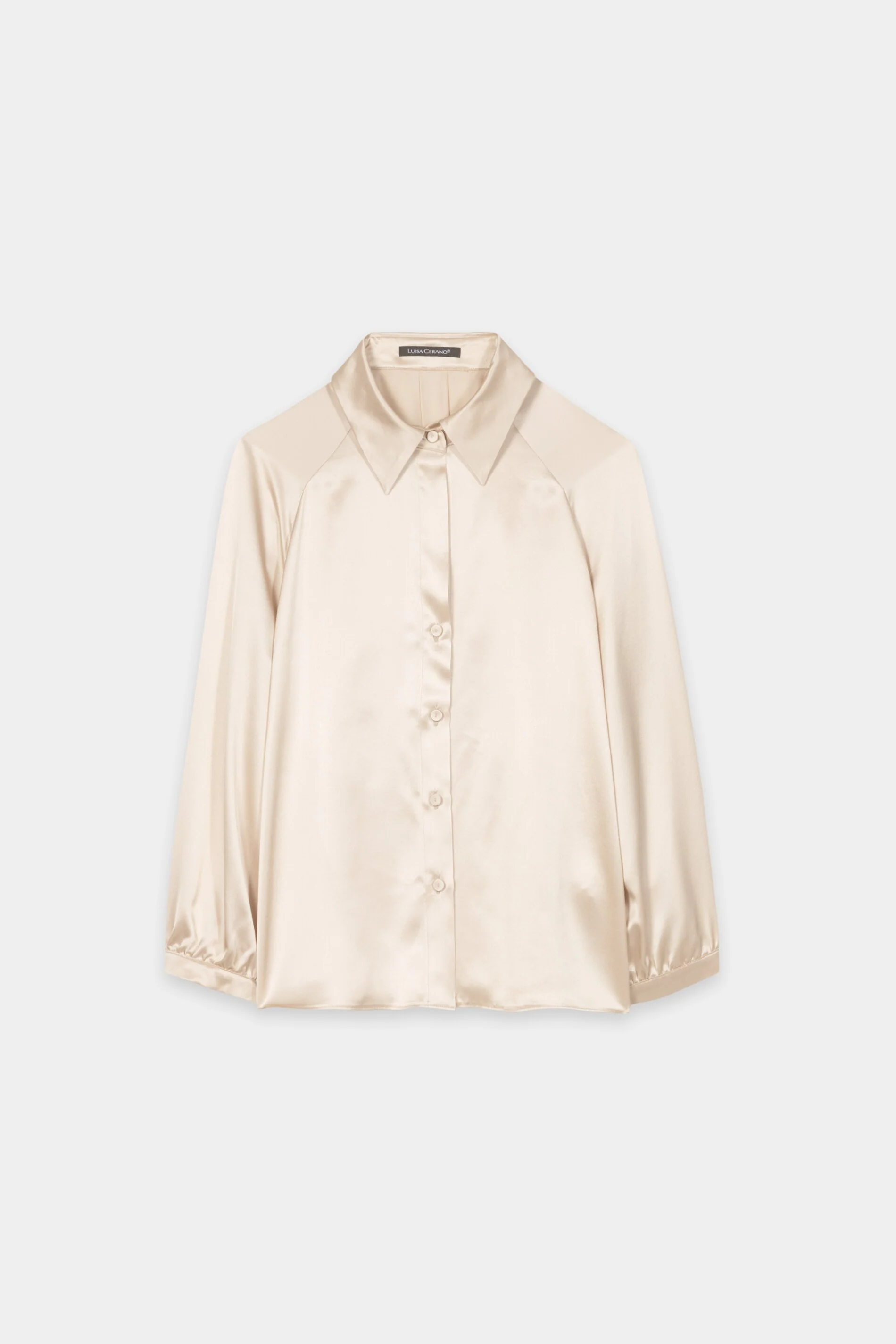 Langarmbluse aus Seide - soft camel - Standard - Image 5