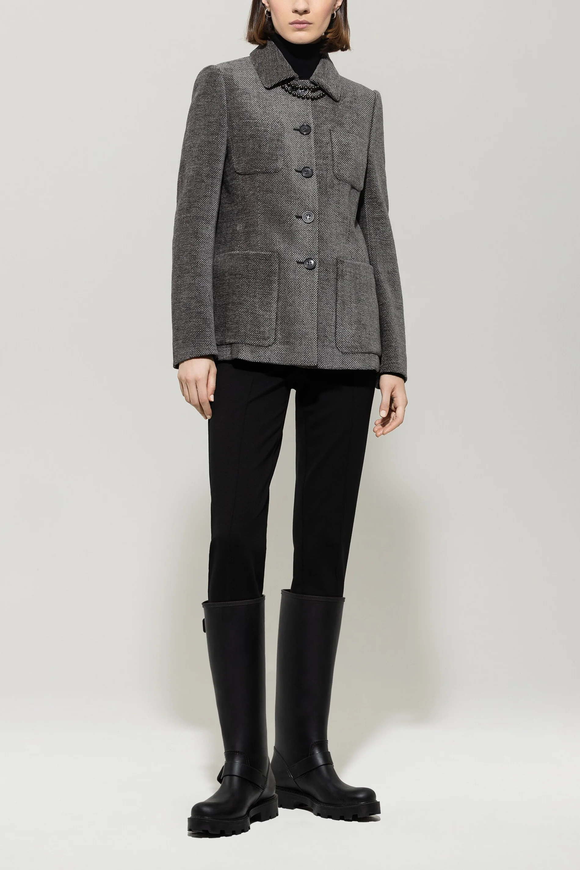 Langer Blazer in Tweed-Optik - multi - Standard