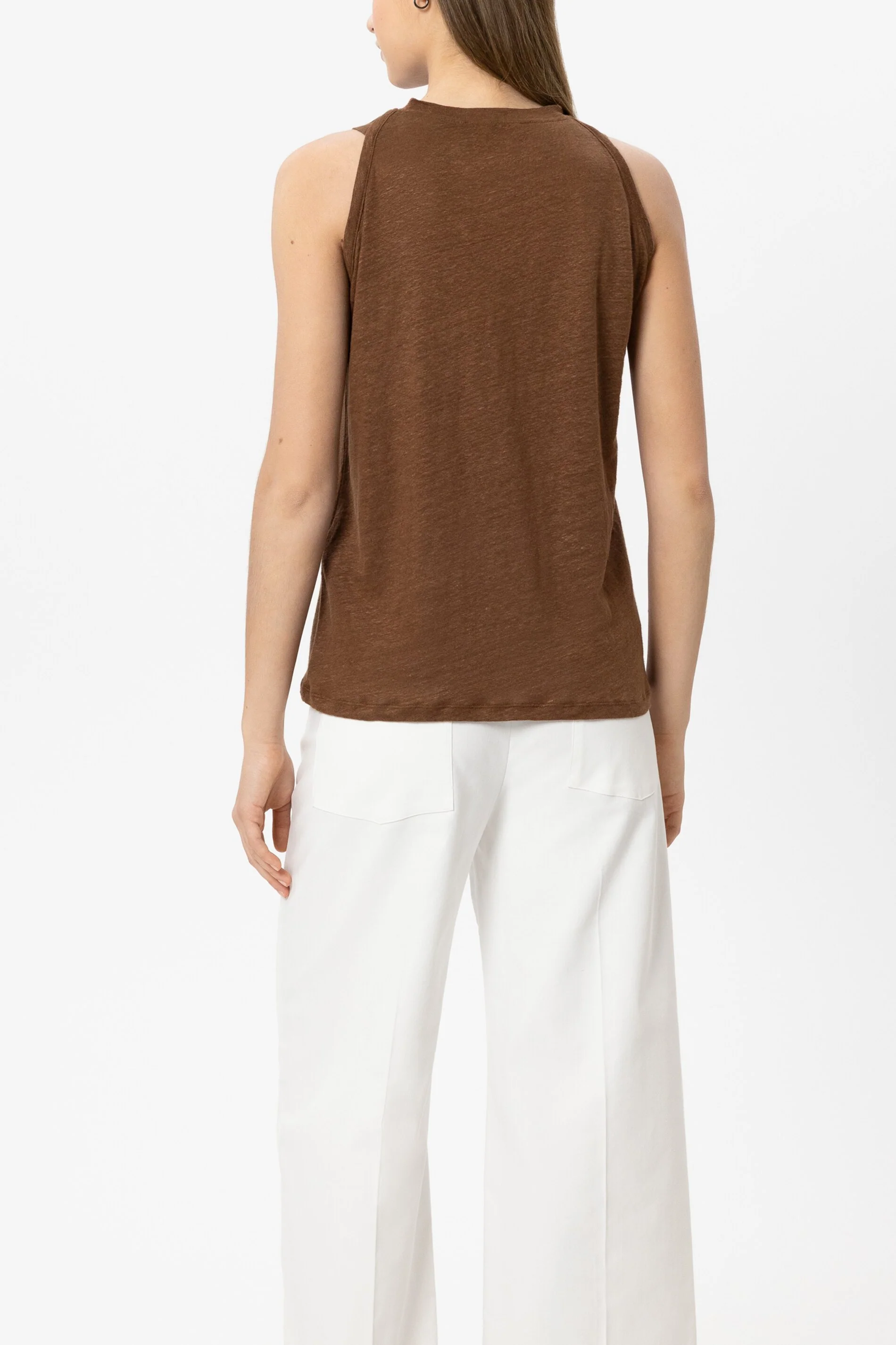 Leinen-Neckholder-Shirt - dark terracotta - Standard - Image 3