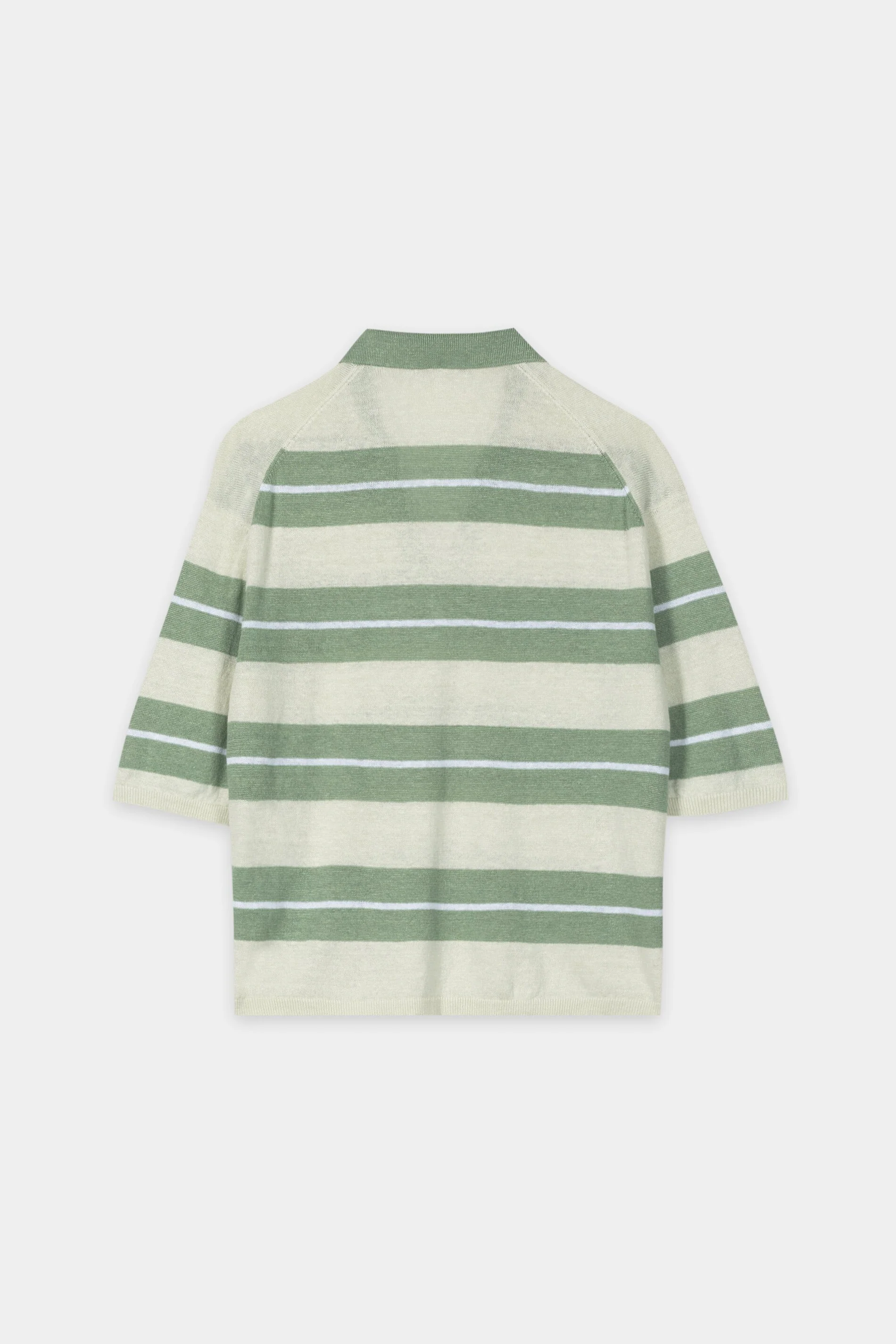 Leinen-Polo mit Preppy-Stripe - moss green / pistachio - Standard - Image 6