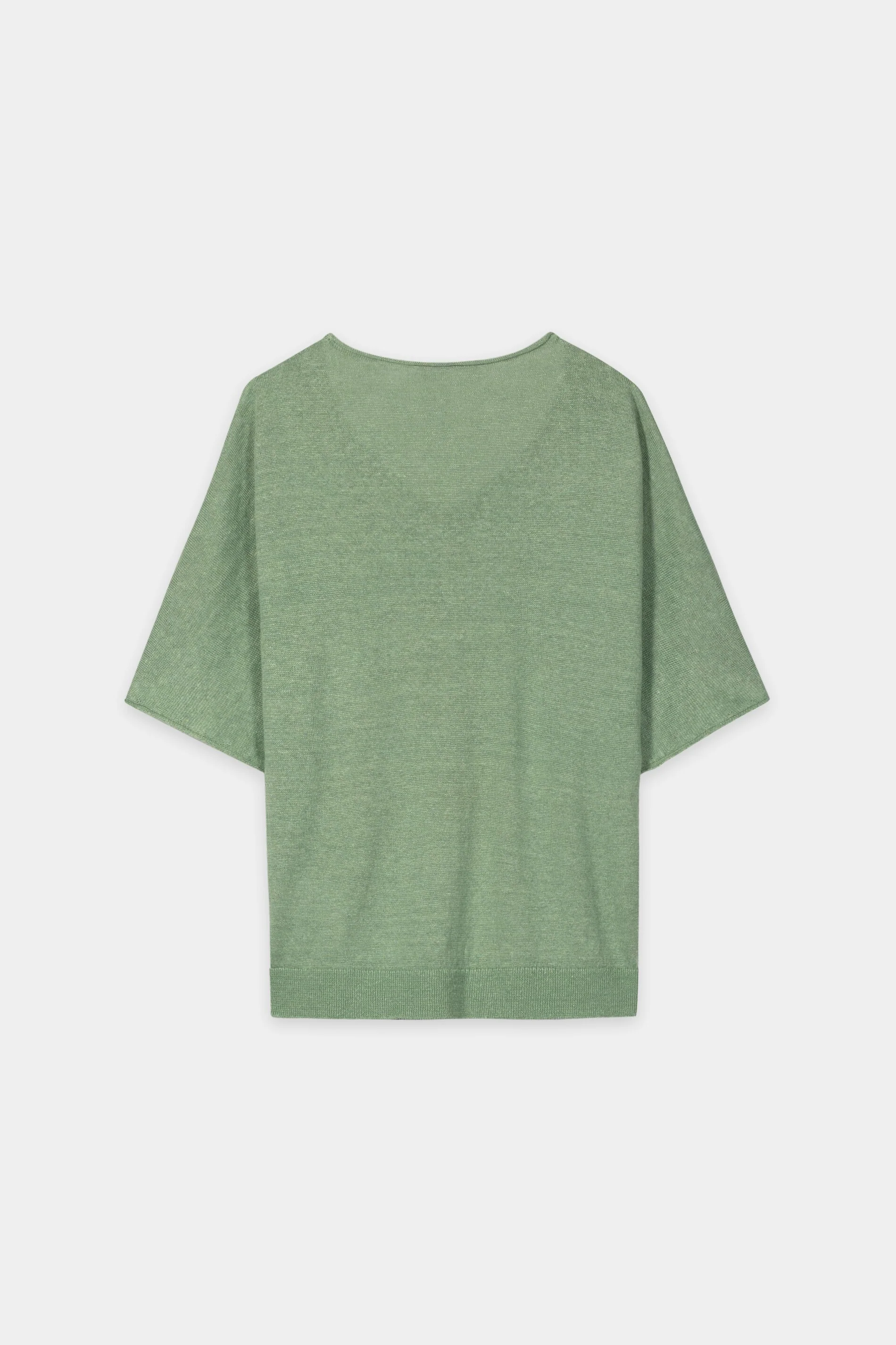Leinen-Pullover mit V-Neck - moss green - Standard - Image 6