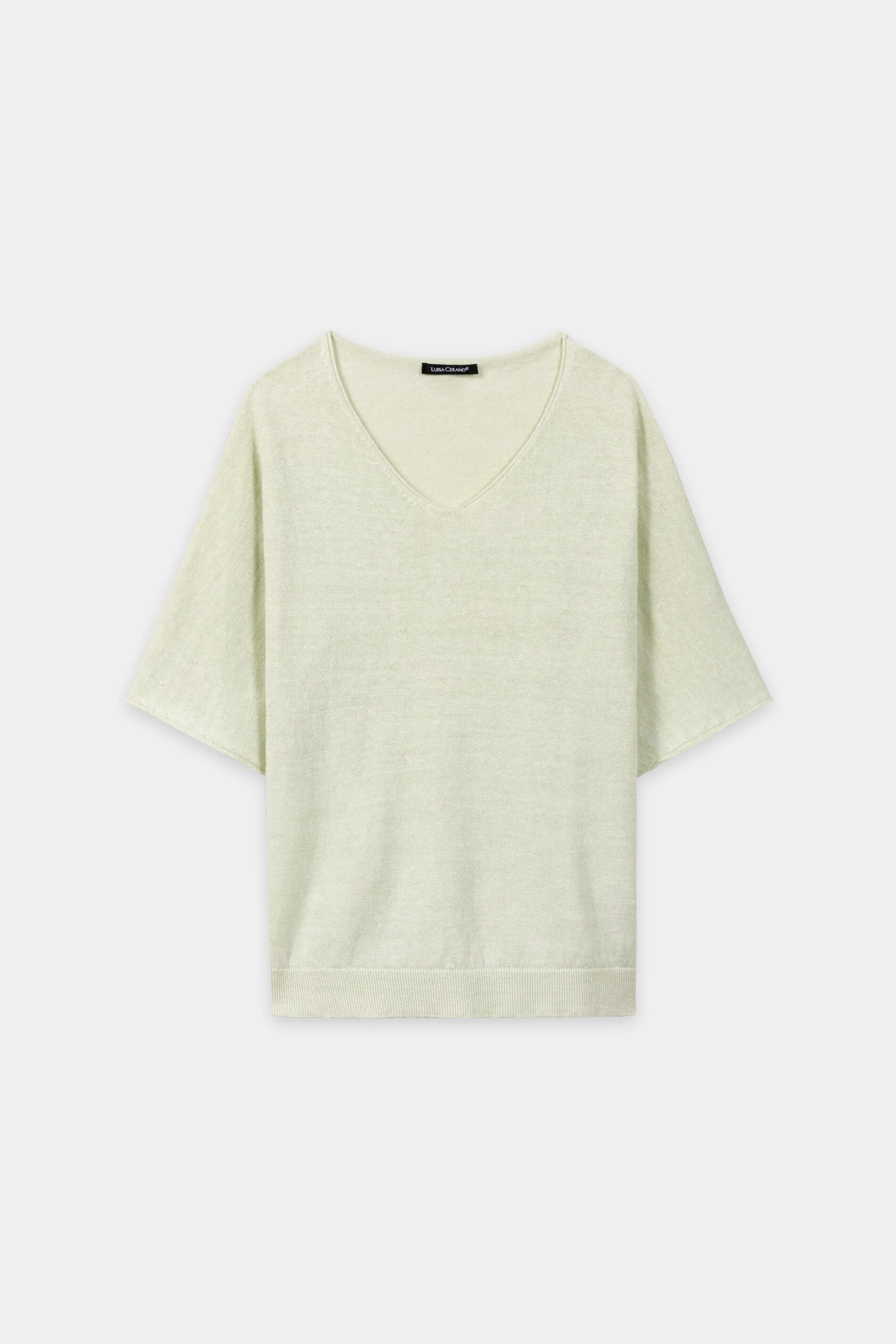 Leinen-Pullover mit V-Neck - pistachio - Standard - Image 5