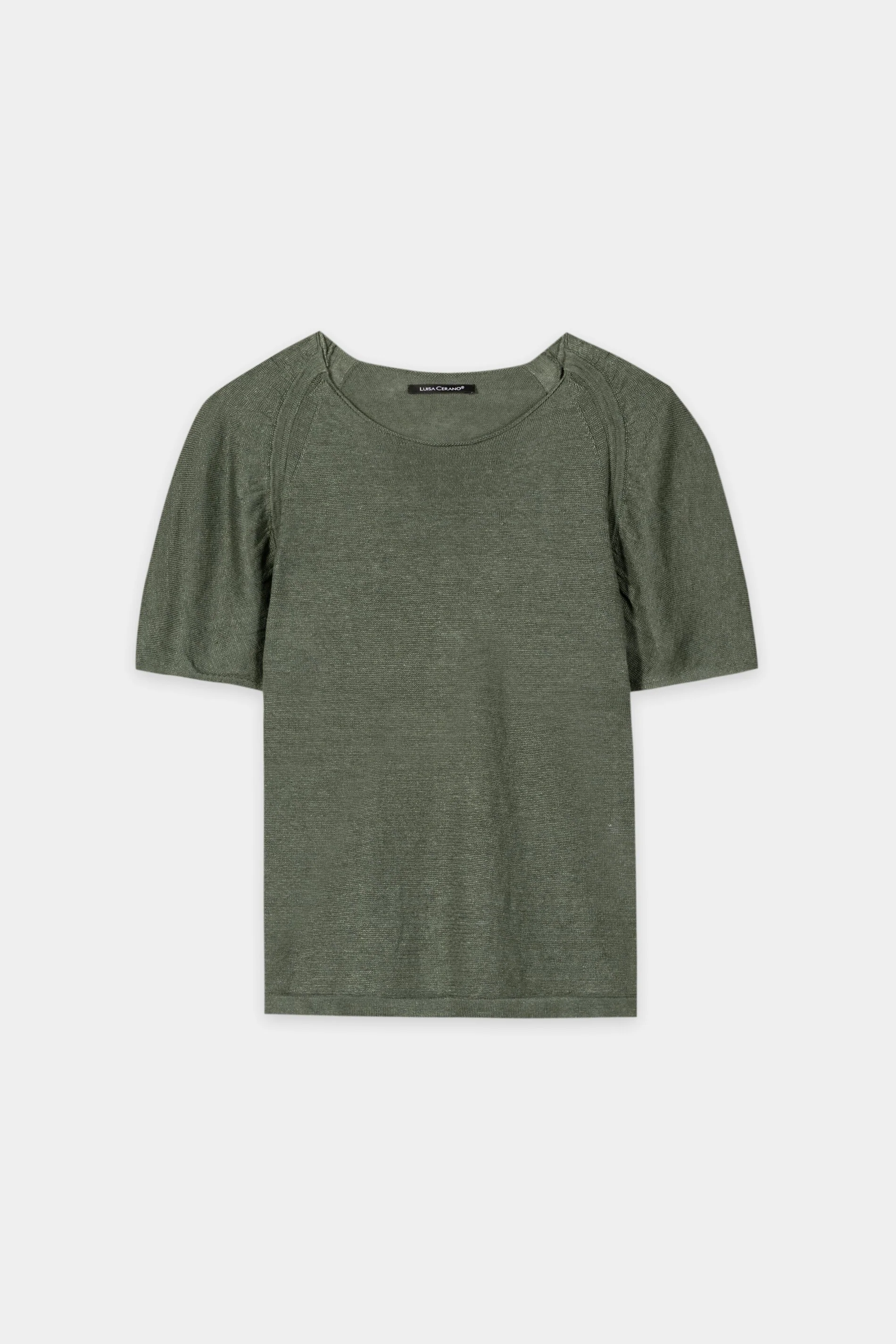Leinen-Rundhals-Pullover - khaki - Standard - Image 5