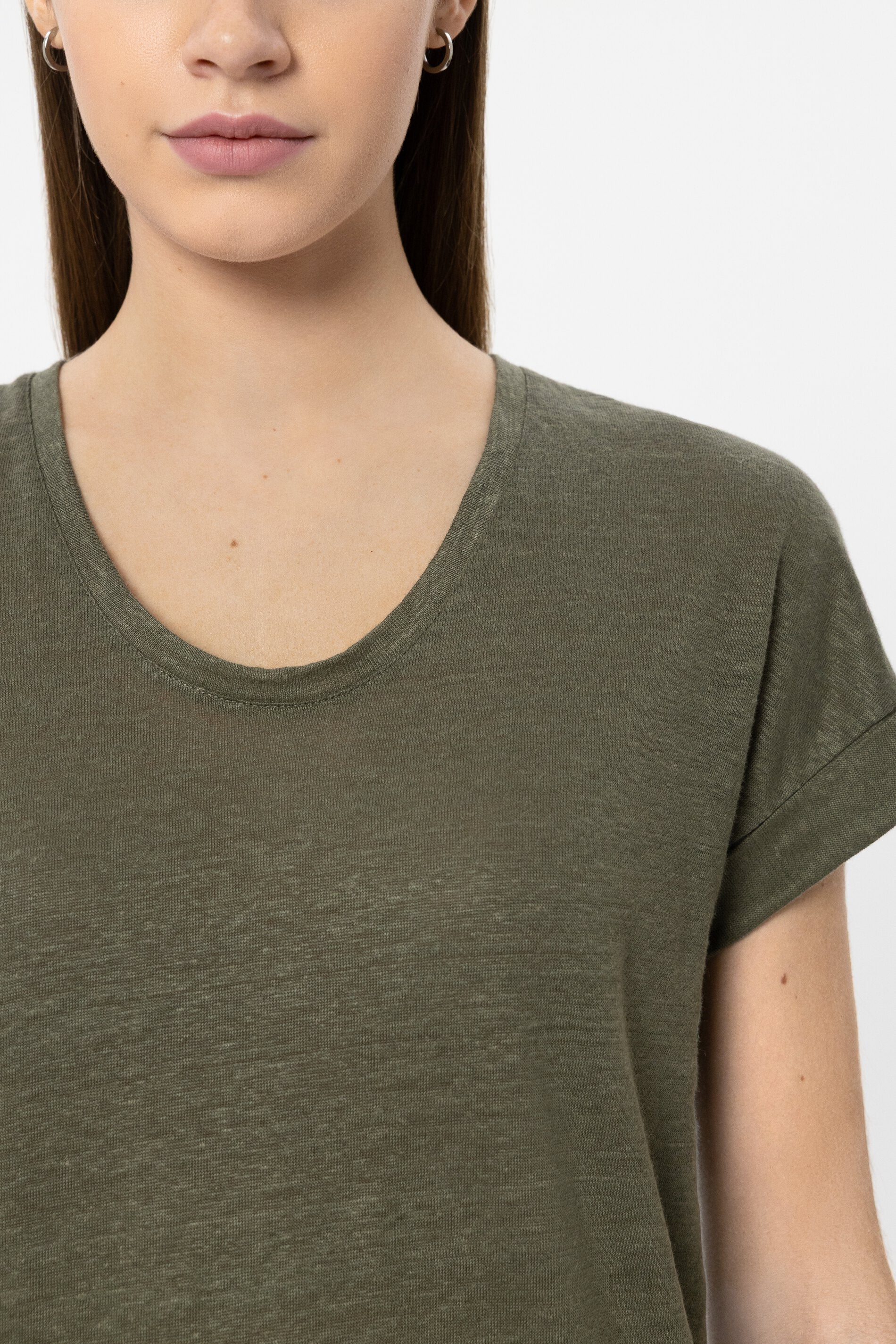 Leinen-T-Shirt - khaki - Standard - Image 4