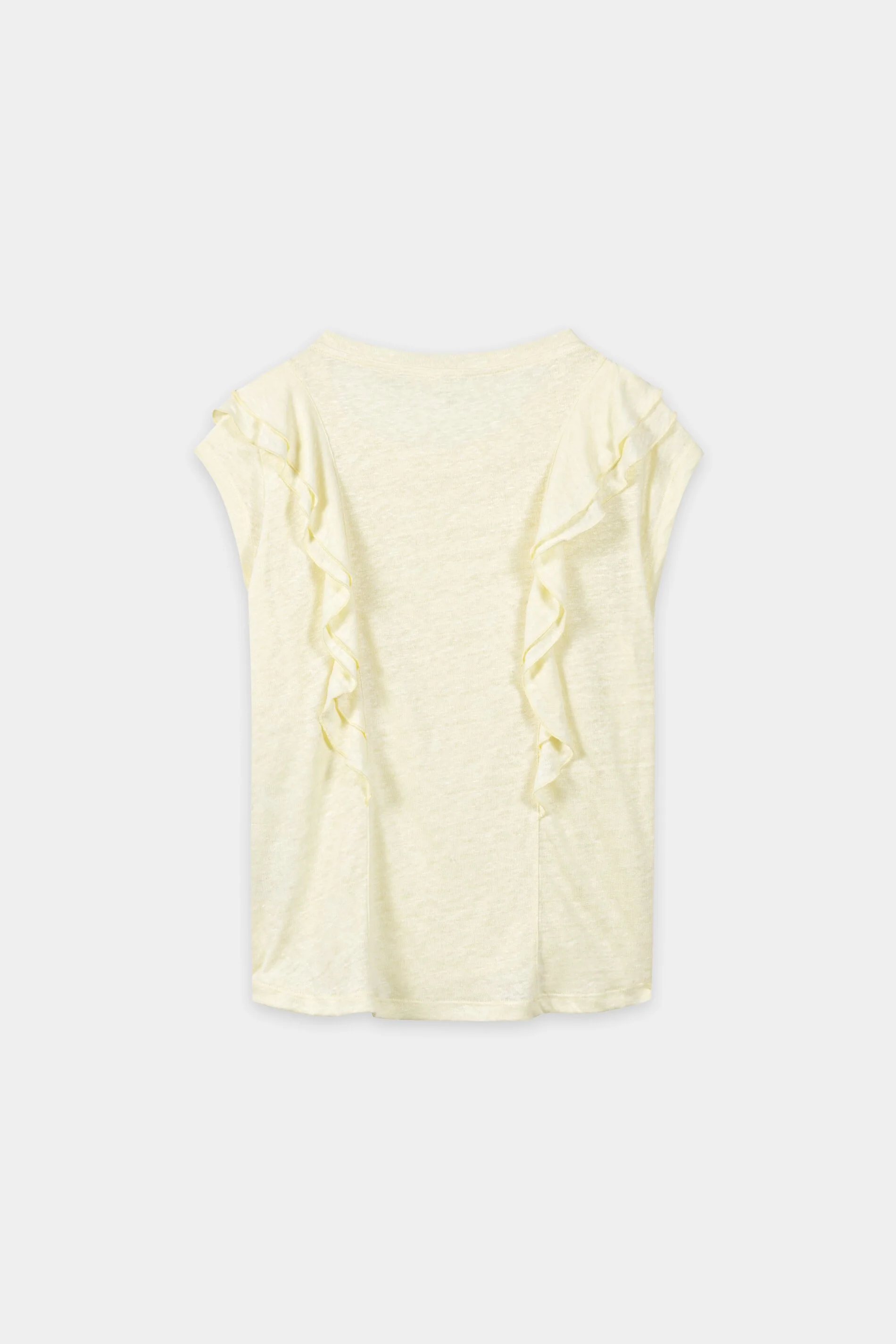 Leinen-T-Shirt mit Volants - citron - Standard - Image 6