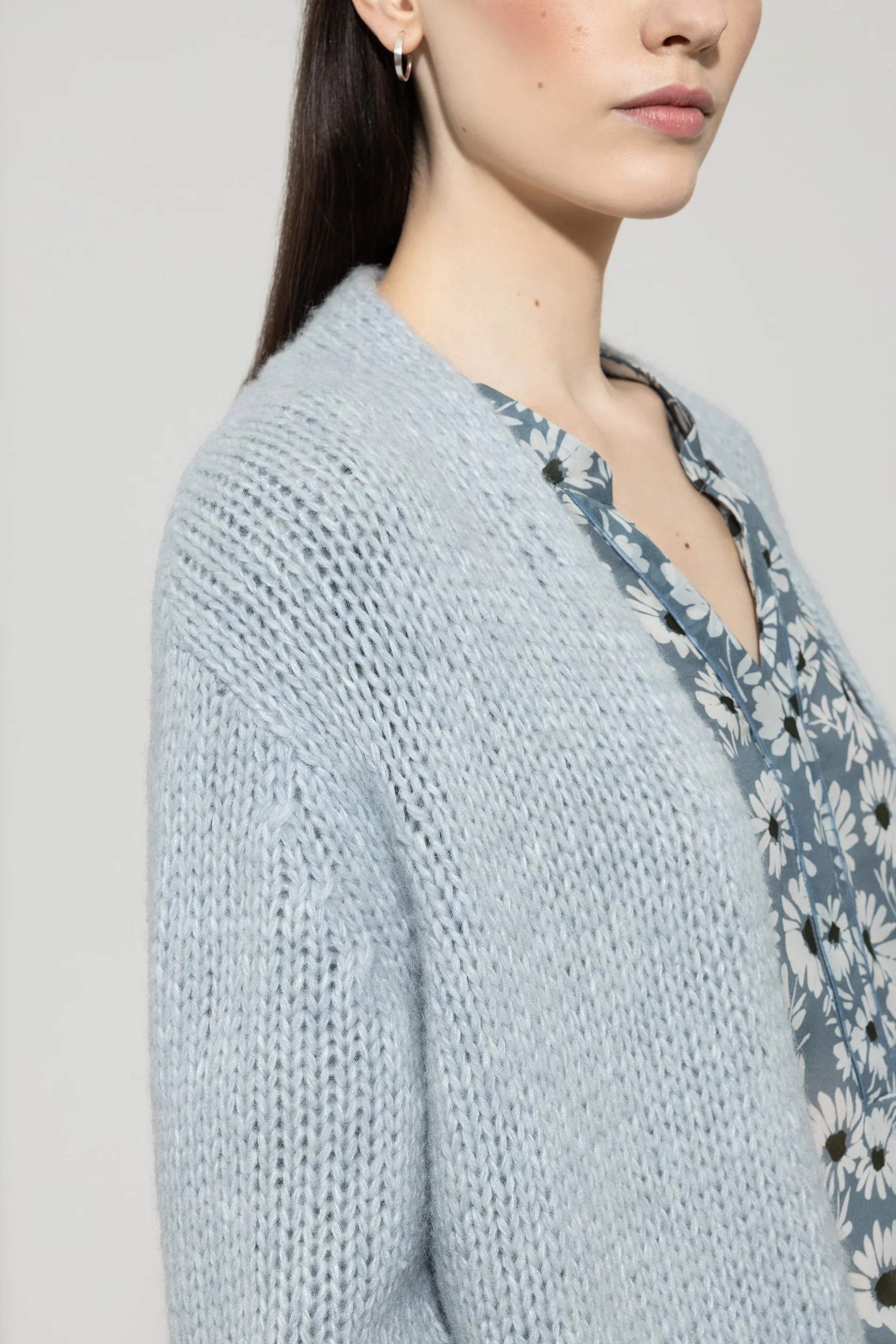 Long-Cardigan mit Open-Front - light blue - Standard - Image 4