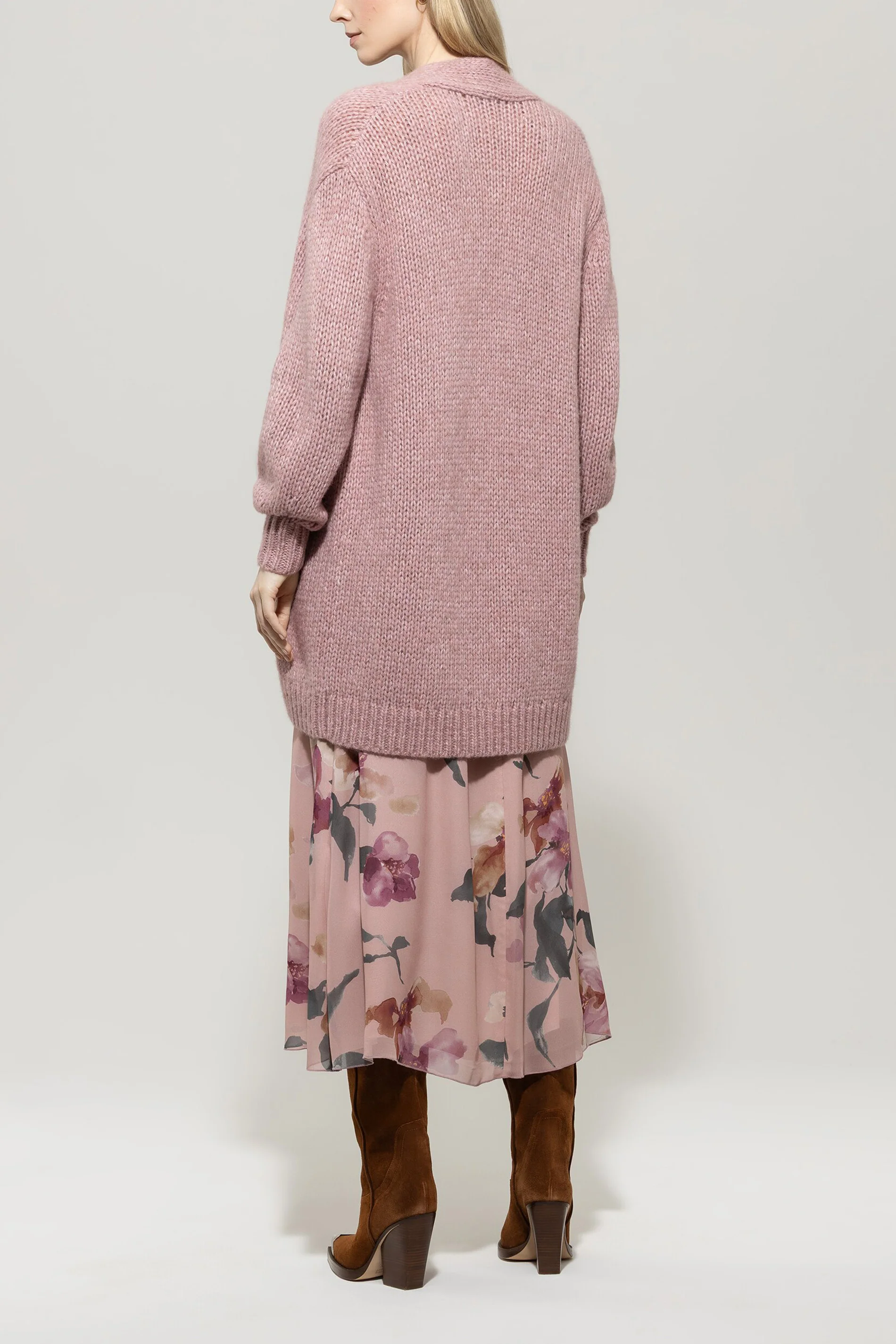 Long-Cardigan mit Open-Front - rosewood - Standard - Image 3