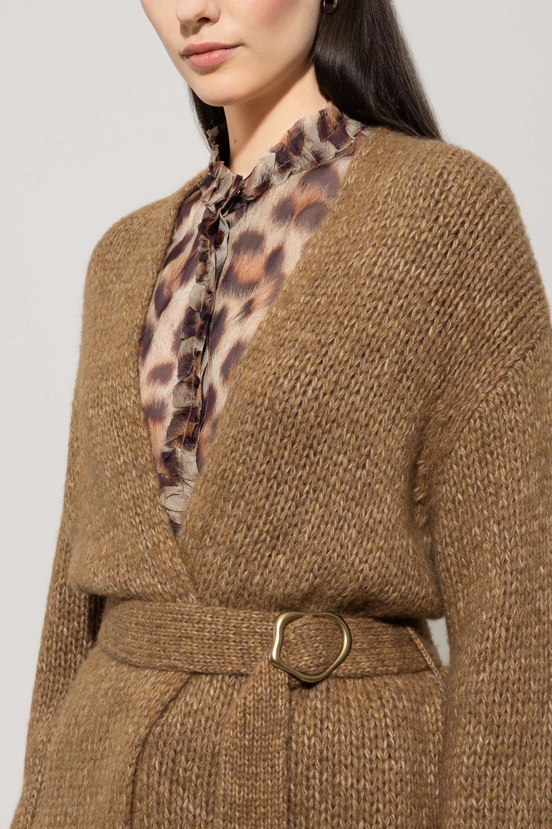 Long-Mantel mit Bindegürtel - hanf - Standard - Image 4