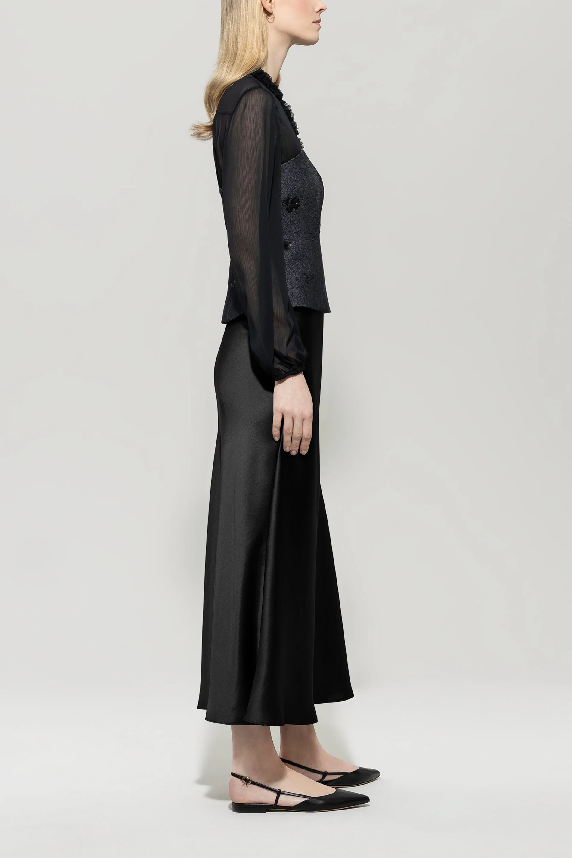 Maxi-Rock in Seiden-Optik - deep black - Standard - Image 2