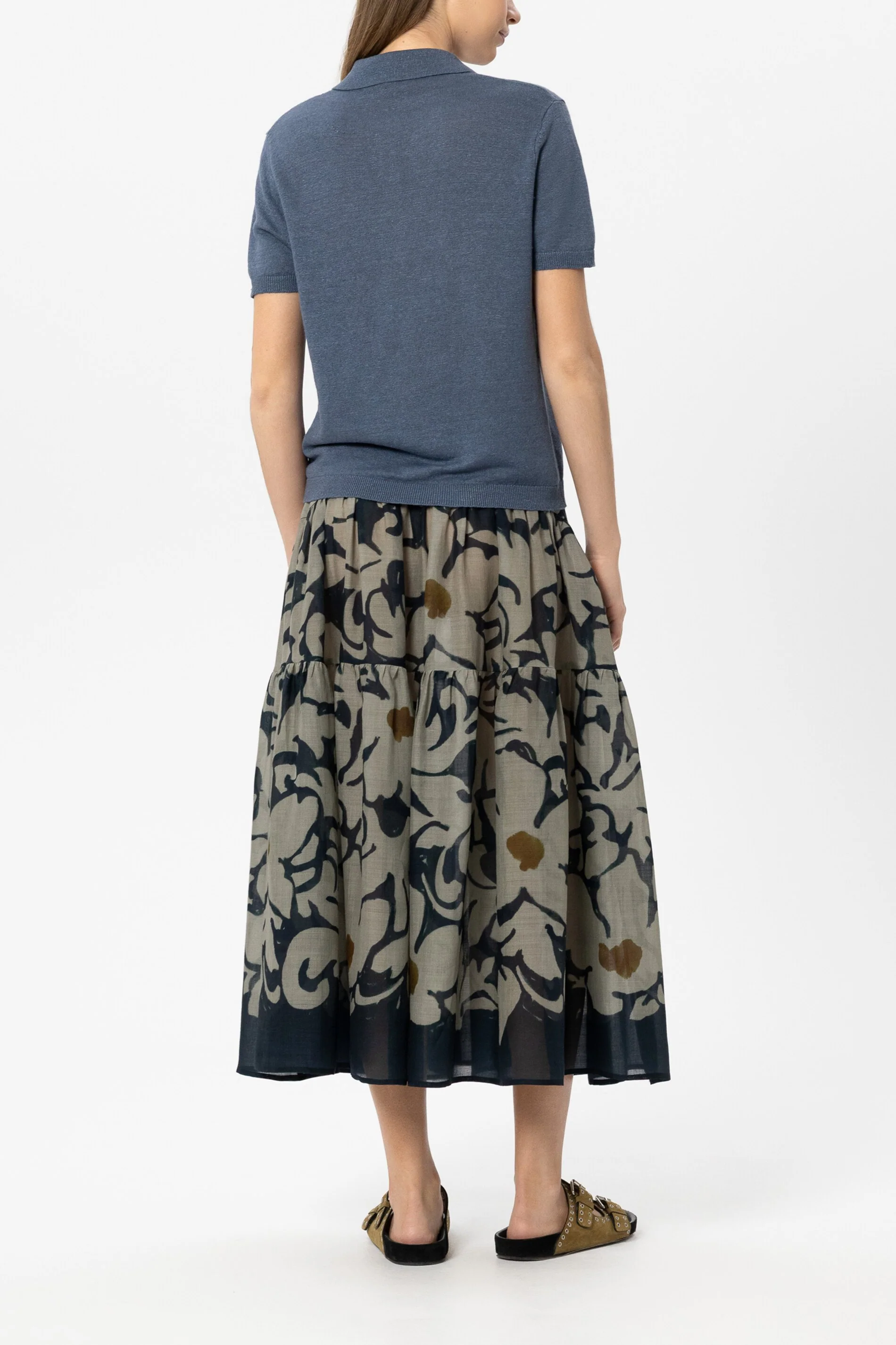 Maxi-Rock mit Flower-Print - tinted blue / multi - Standard - Image 3