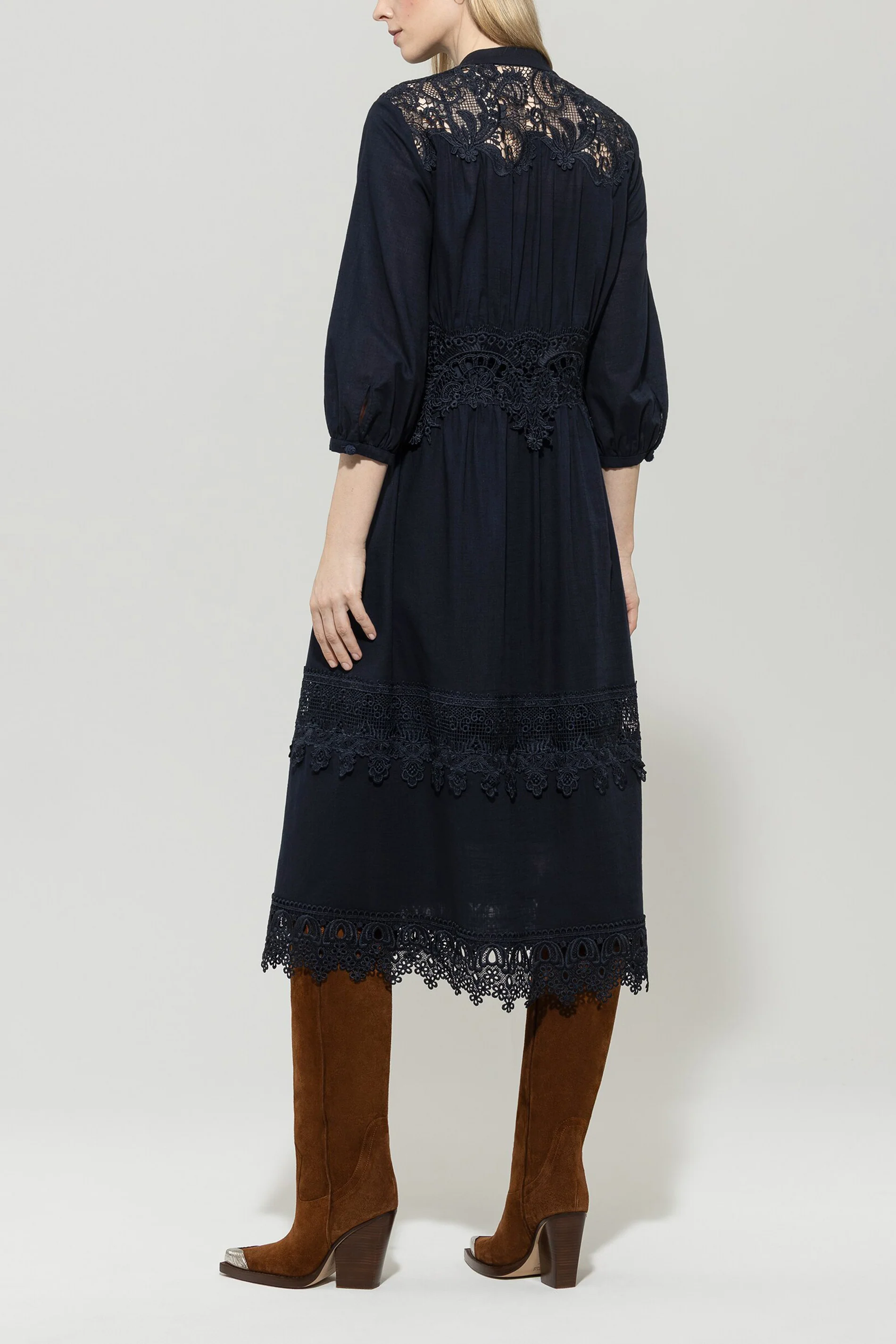 Maxikleid mit Spitzendetails - dark blue - Standard - Image 3