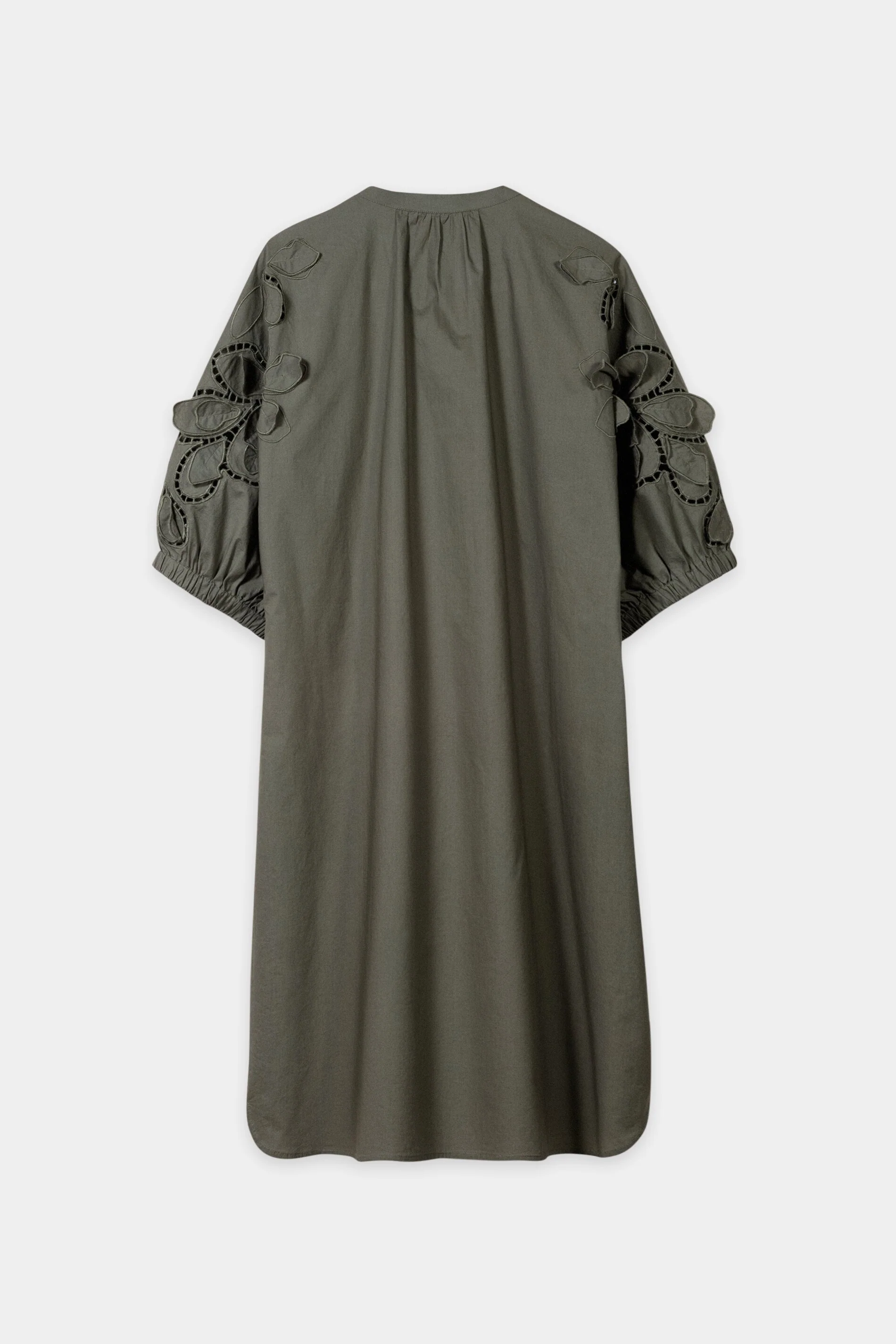 Midi-Kleid mit Lochstickerei - khaki - Standard - Image 6
