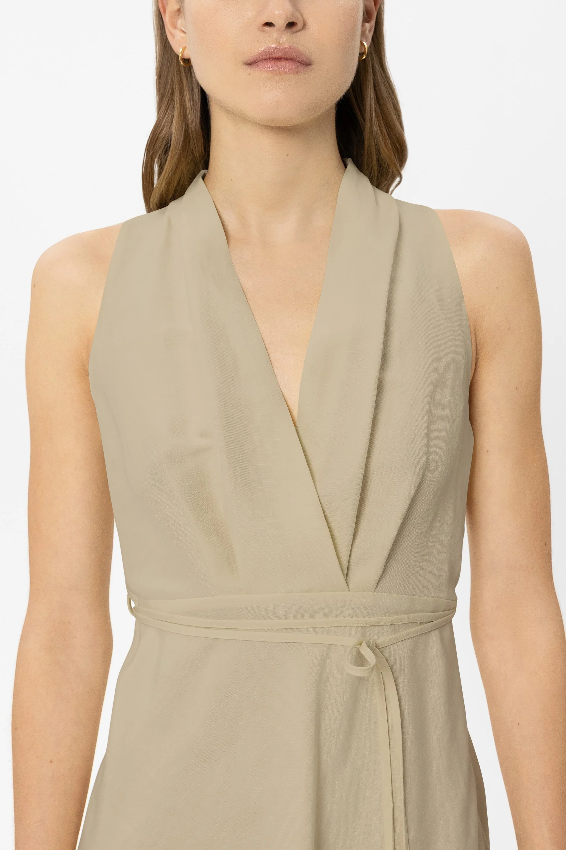 Midikleid aus Leinen-Mix - sand - Standard - Image 4