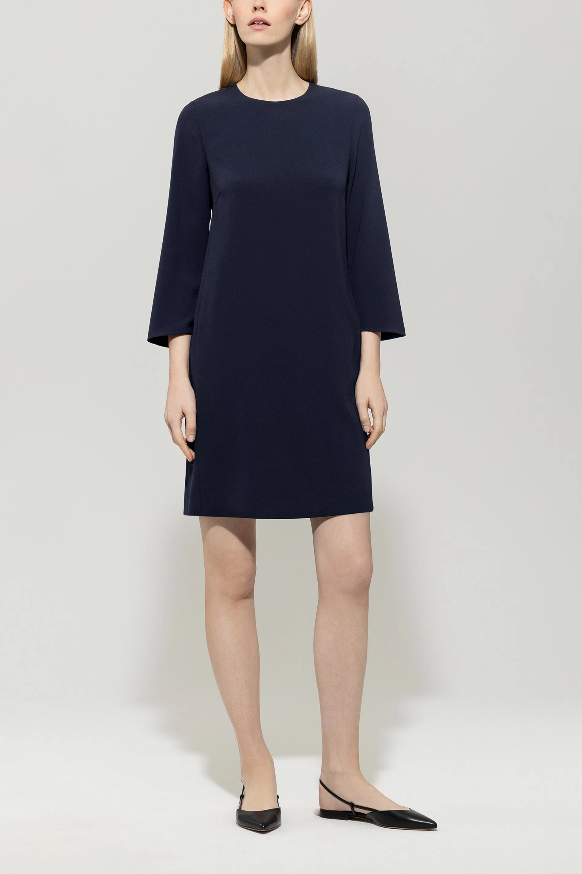 Midikleid aus Techno-Sablé - dark navy - Standard