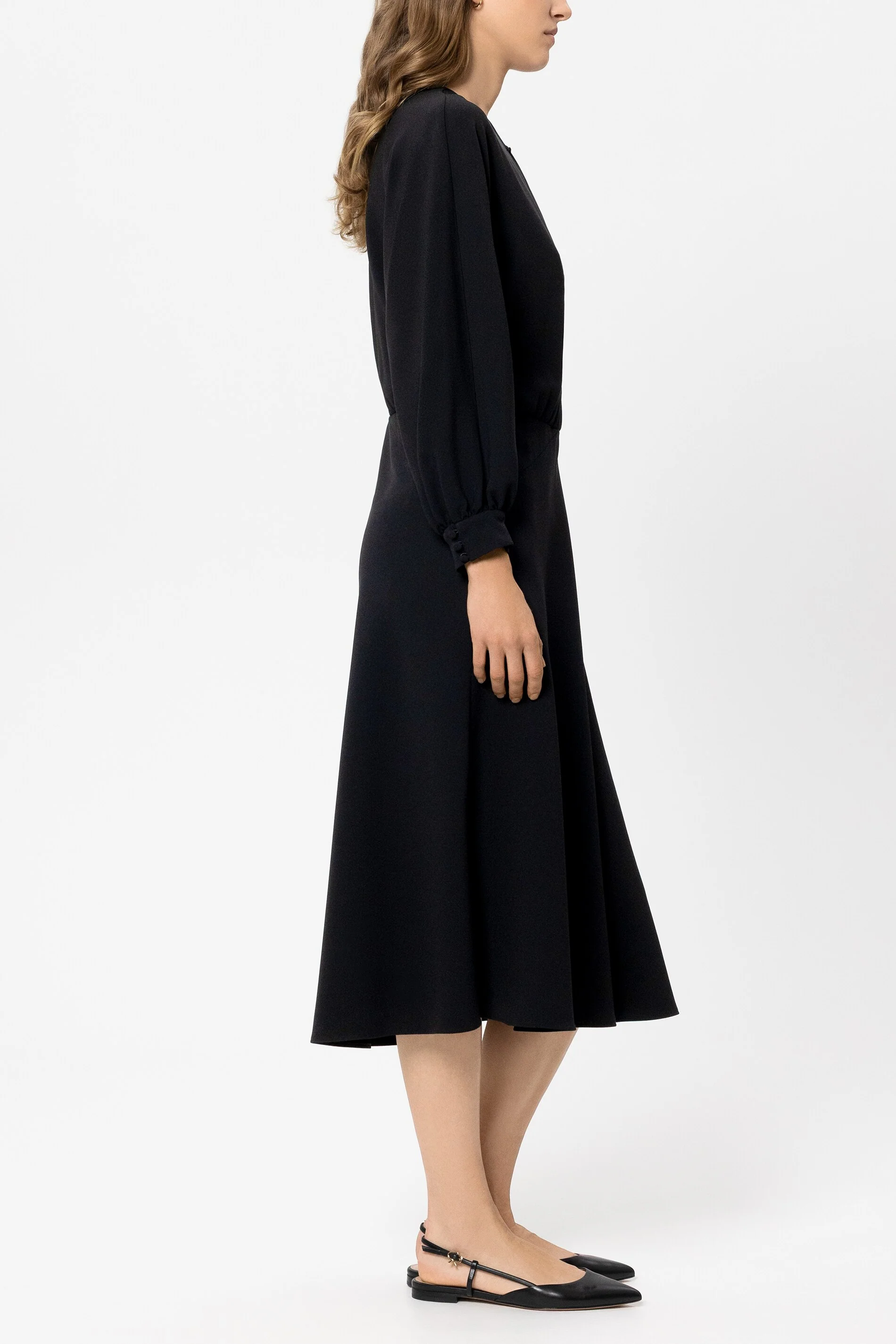 Midikleid mit Kimono-Ärmel - black - Standard - Image 2