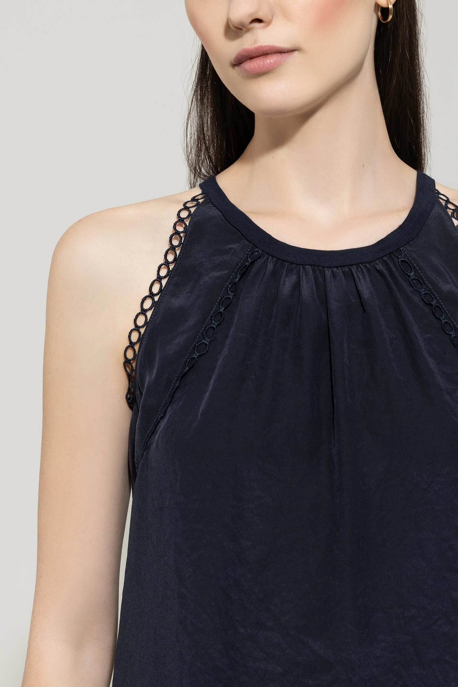 Neckholder-Top mit Zierdetails - dark blue - Standard - Image 4