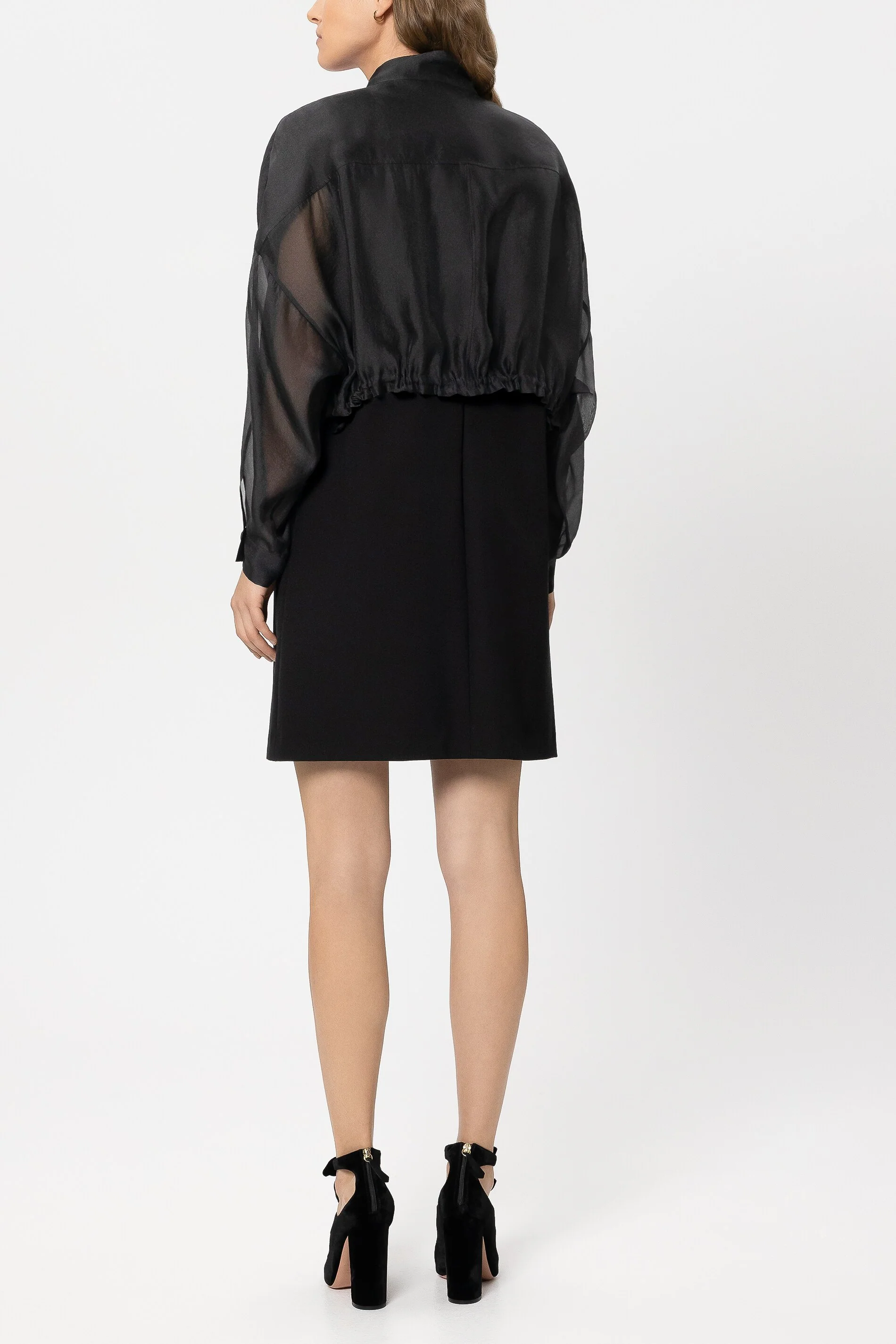 Overshirt-Bluse mit Stehkragen - black - Standard - Image 3
