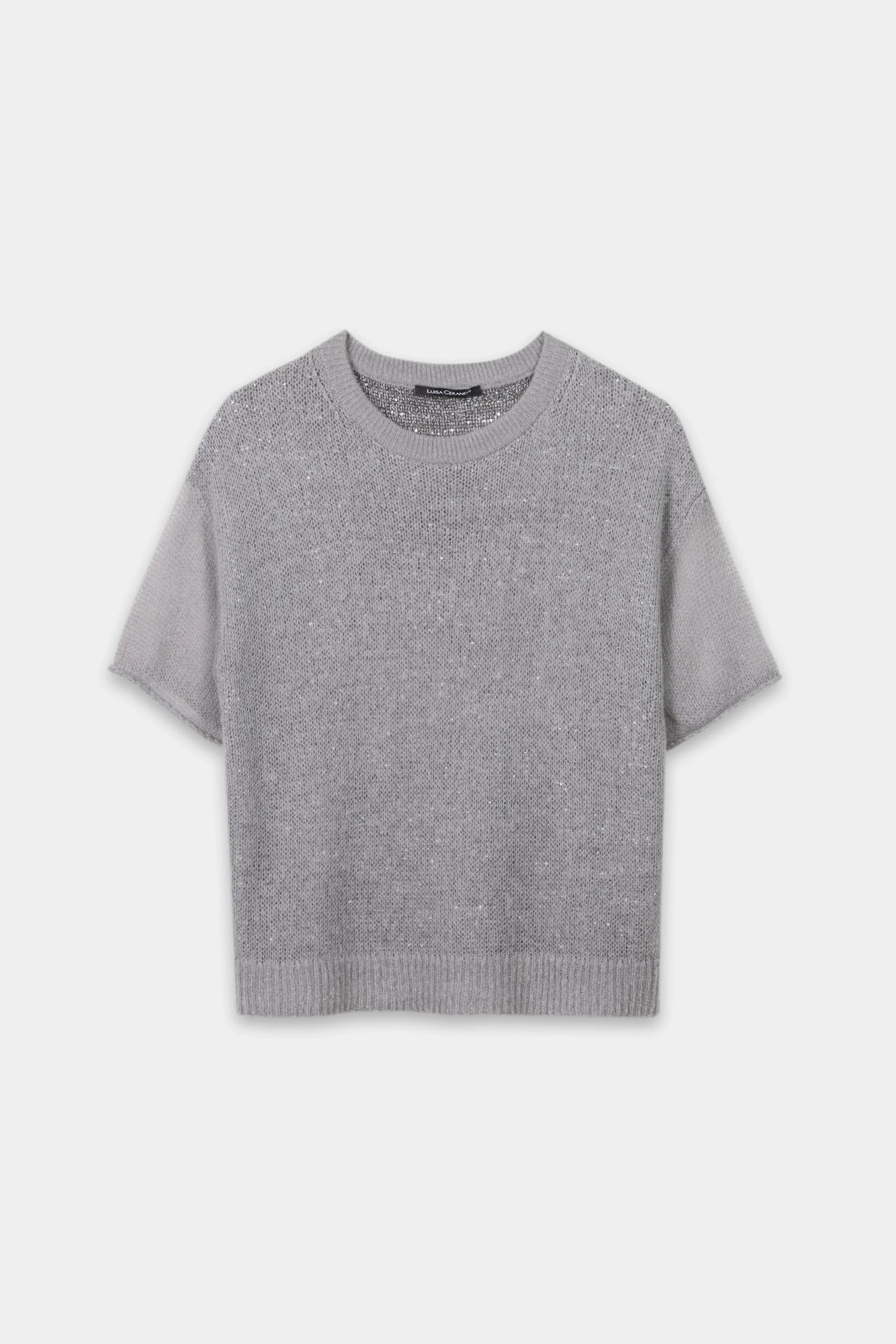 Pailletten-Halbarm-Pullover - silver - Standard - Image 5