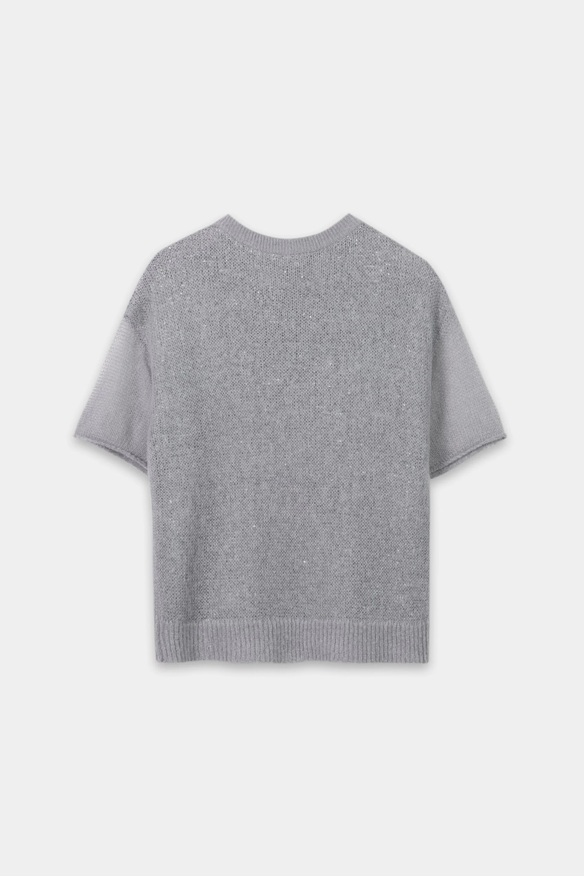 Pailletten-Halbarm-Pullover - silver - Standard - Image 6