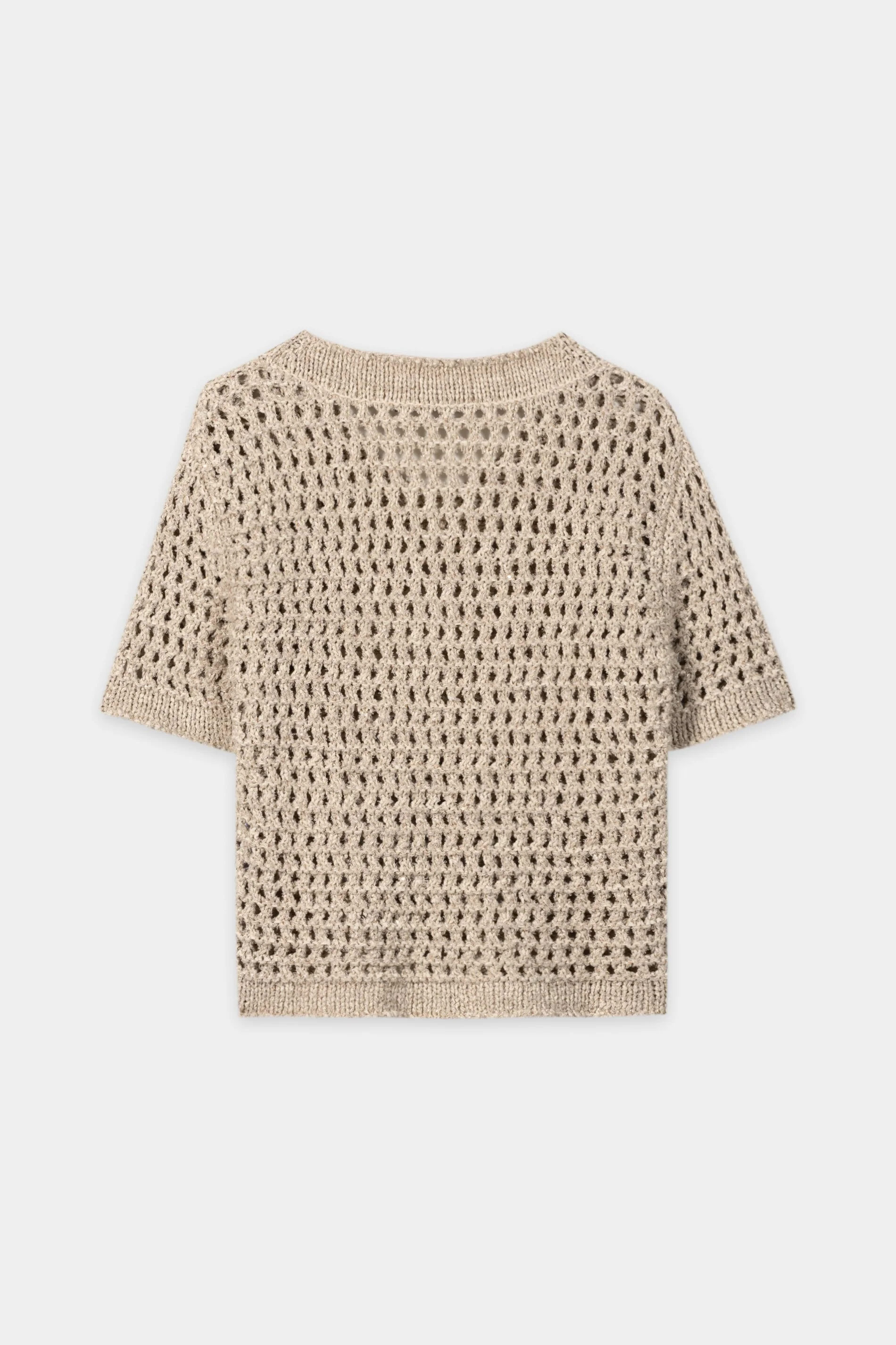 Pailletten-Netzstrick-Pullover - sand - Standard - Image 6
