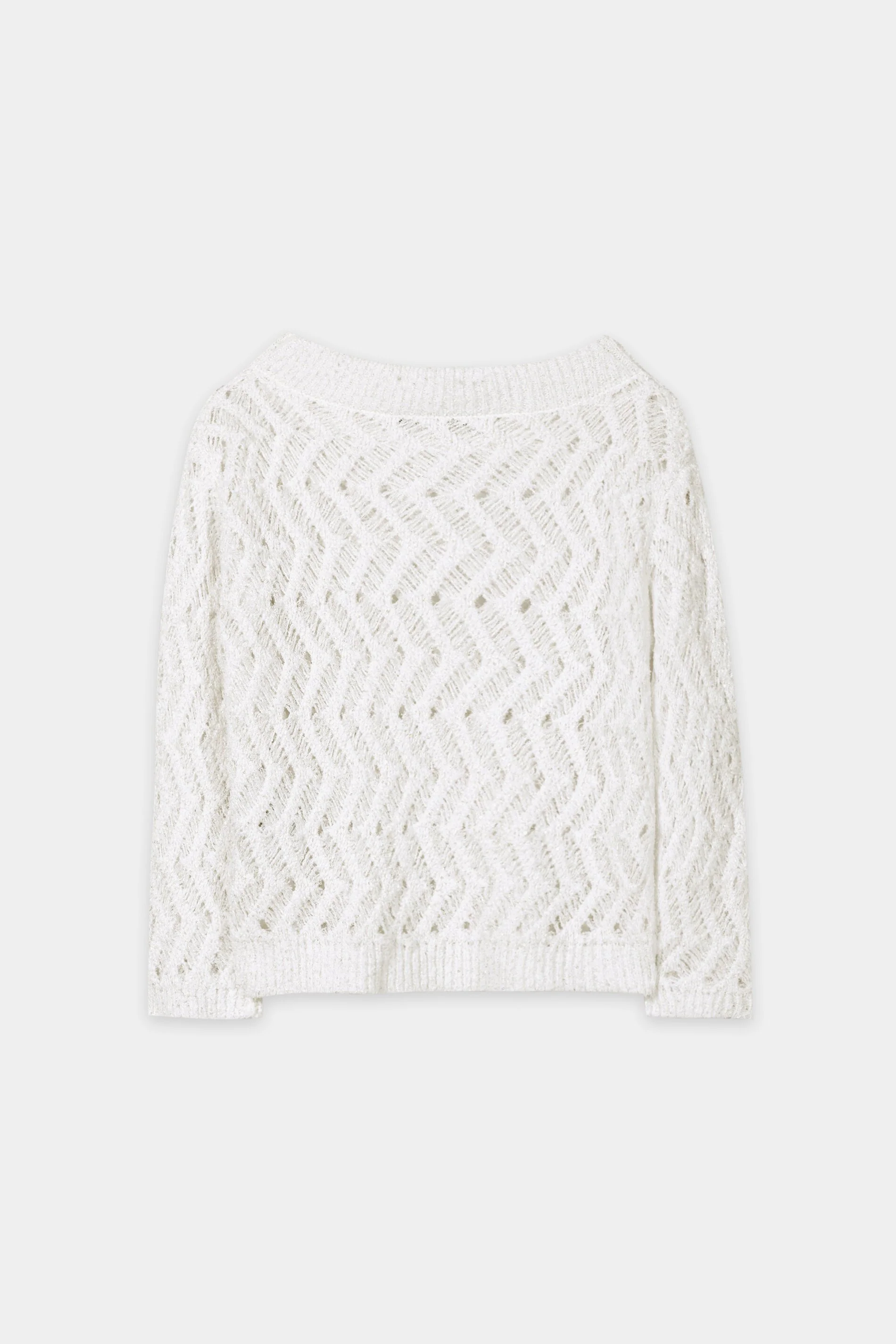 Pailletten-Netzstrick-Pullover - white - Standard - Image 6