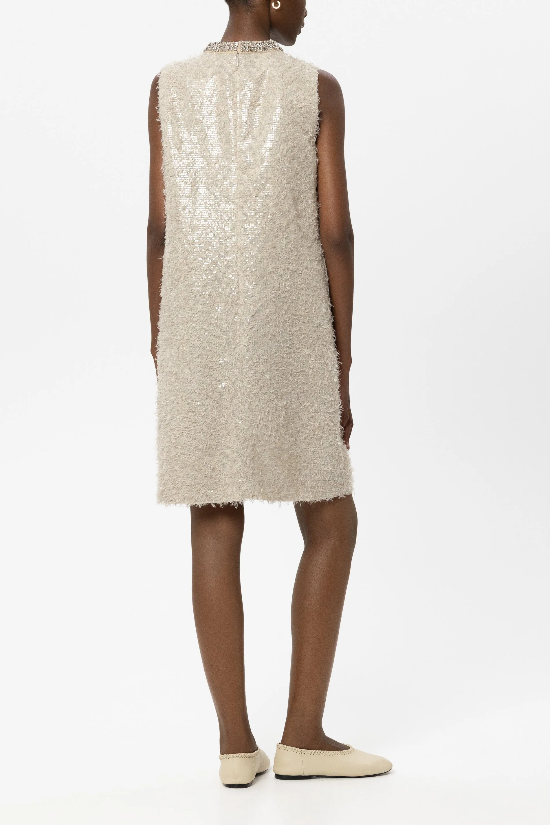 Pailletten-Shiftkleid - taupe - Standard - Image 3