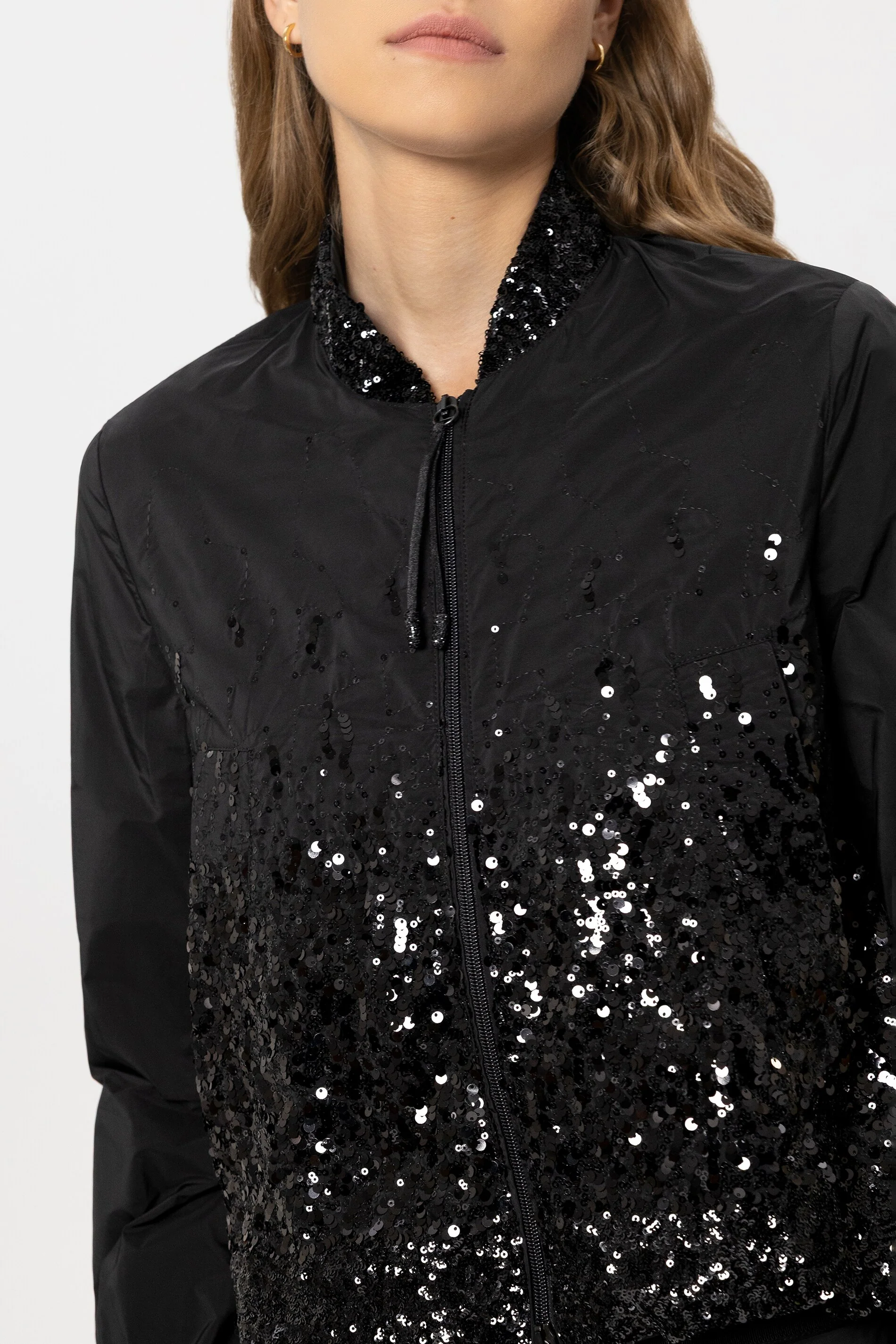 Pailletten-Taft-Blouson - black - Standard - Image 4