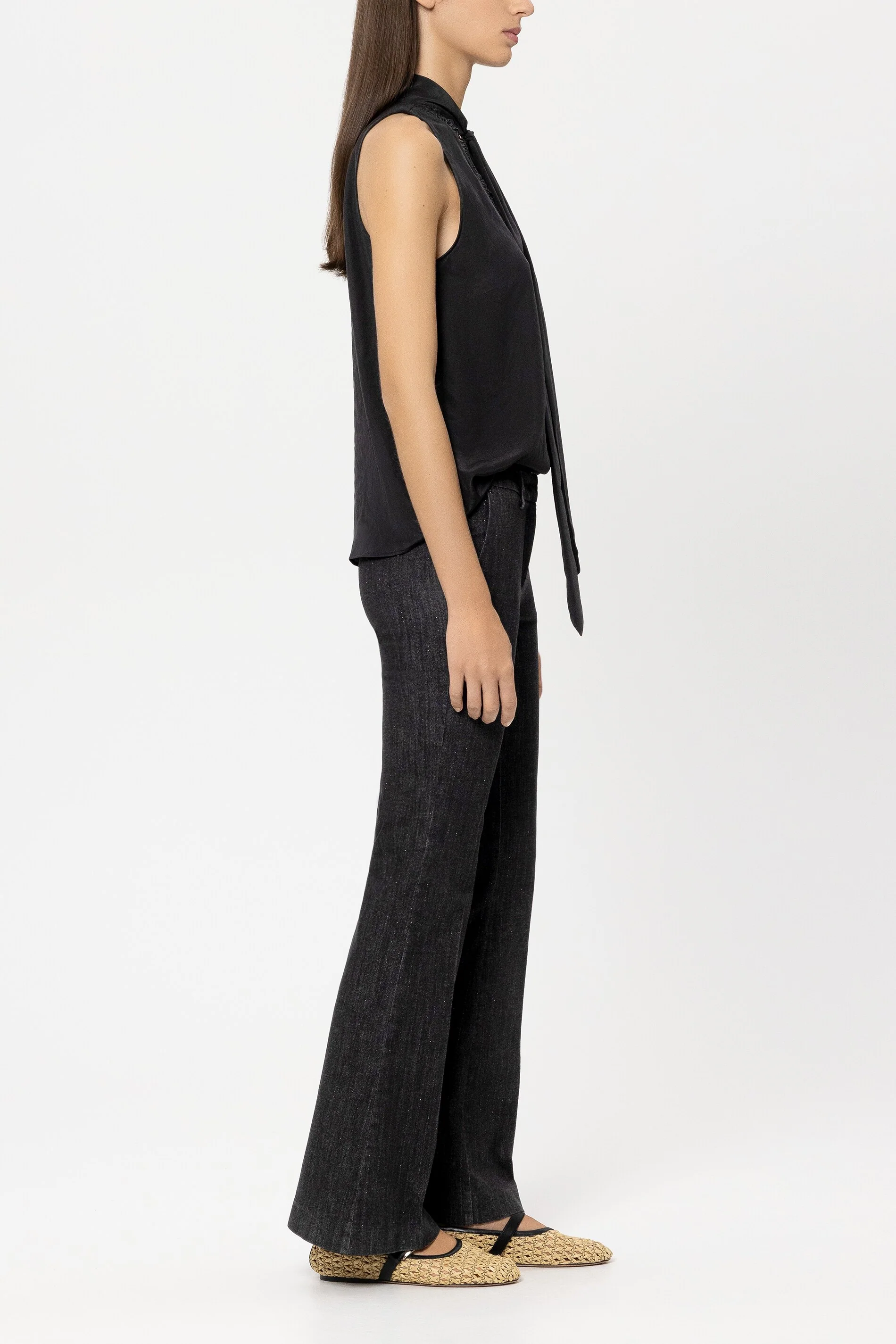 Pinstripe-Bootleg-Denim - black - Standard - Image 2