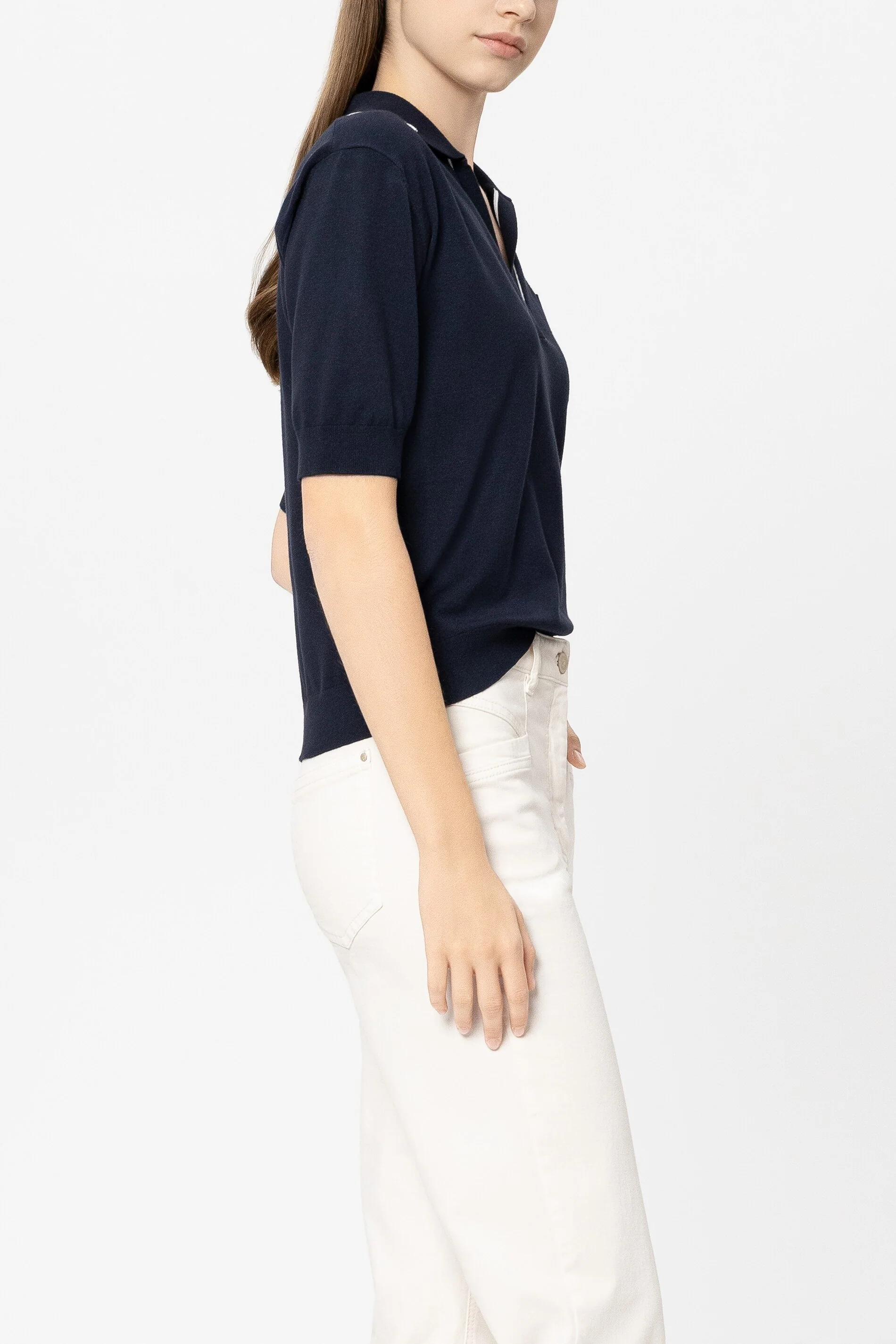 Polo-Feinstrick-Pullover - navy blue - Standard - Image 2