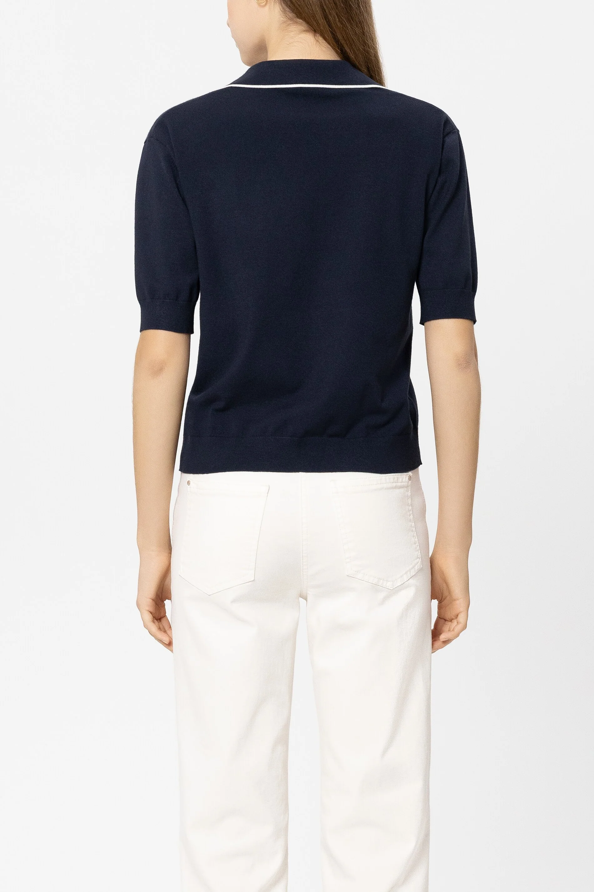 Polo-Feinstrick-Pullover - navy blue - Standard - Image 3