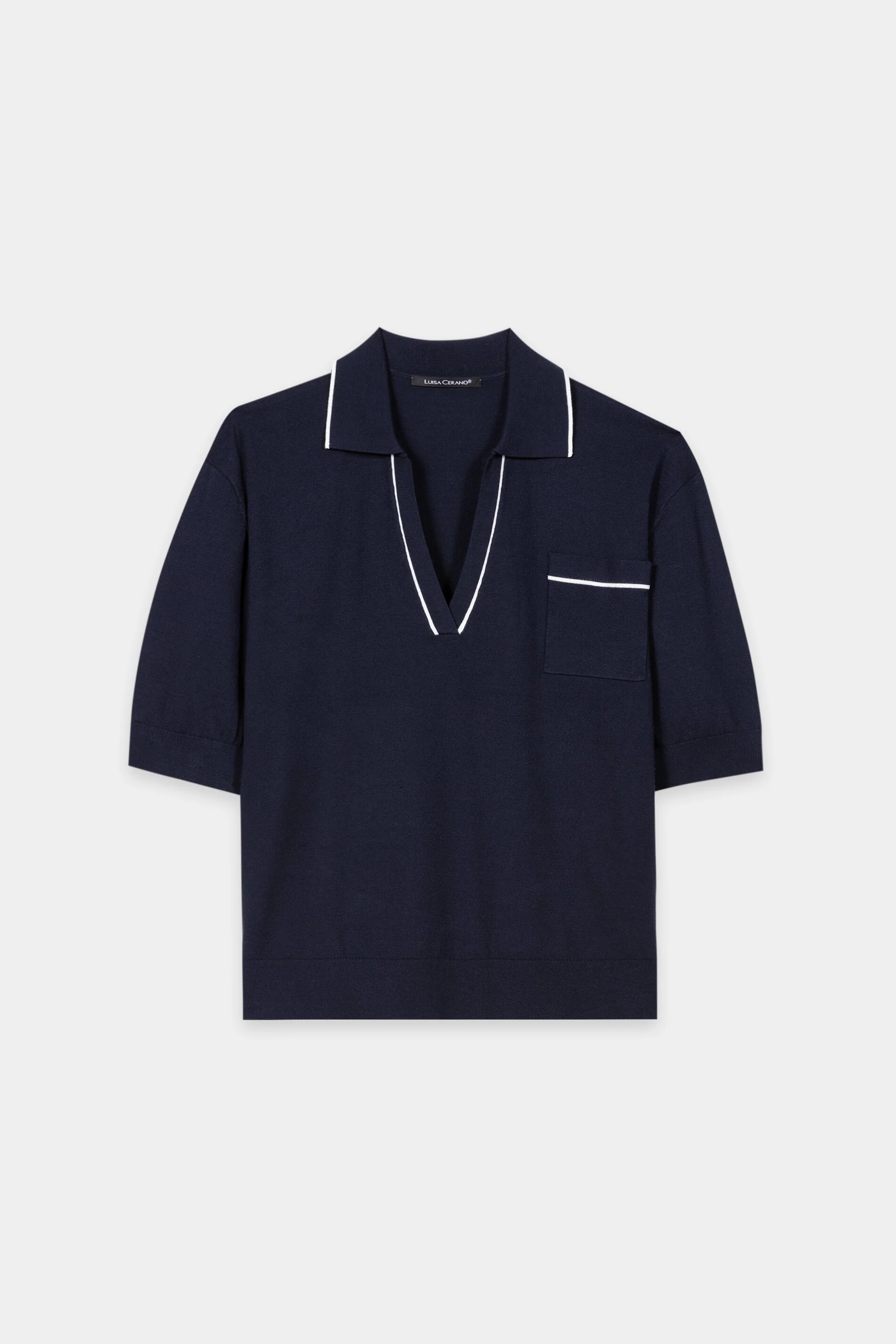 Polo-Feinstrick-Pullover - navy blue - Standard - Image 5